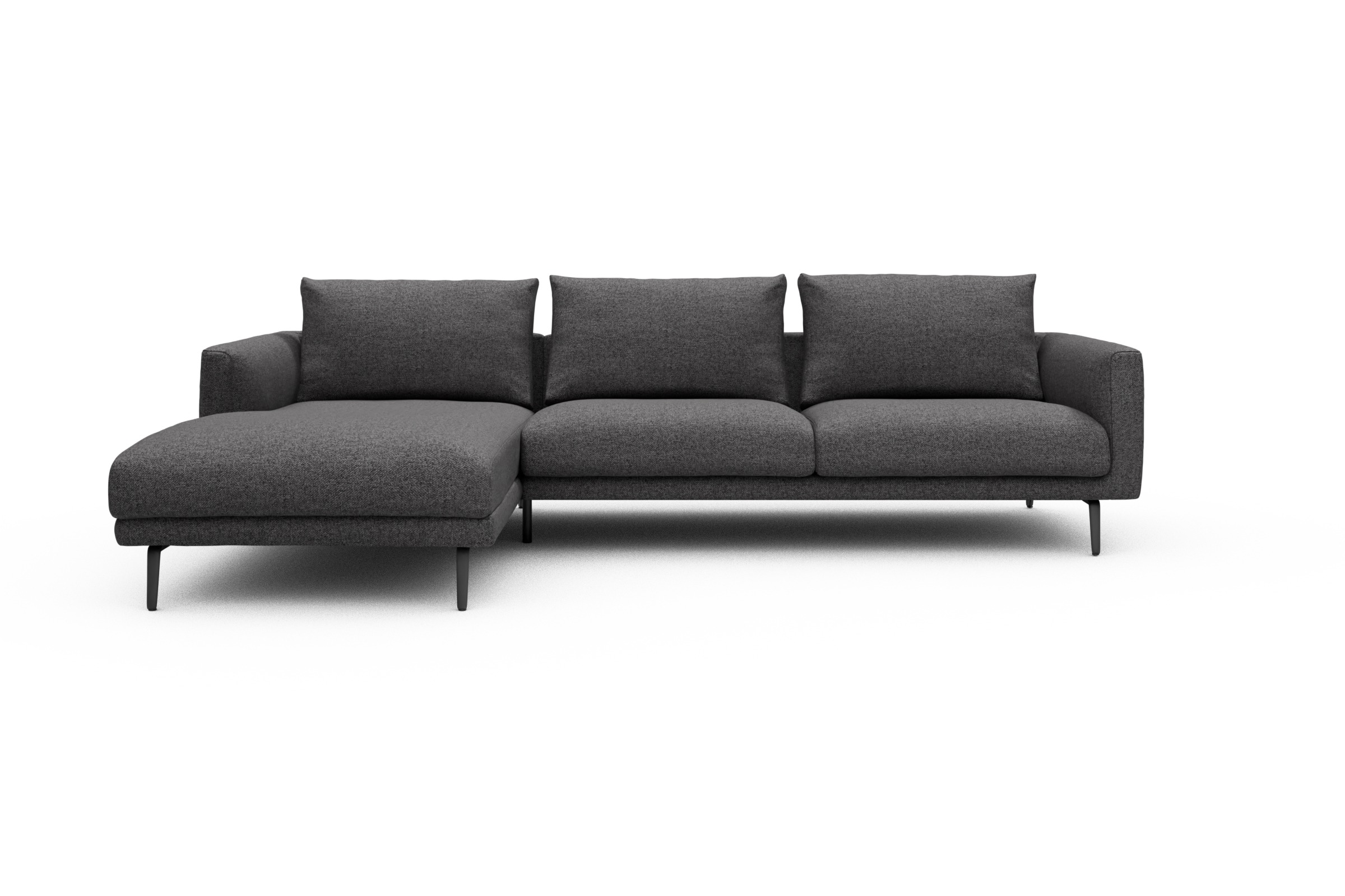 Skandi Home Ecksofa Karl Chaiselongue links mit 2,5-Sitzer Sama-Antracite moebelfaktor