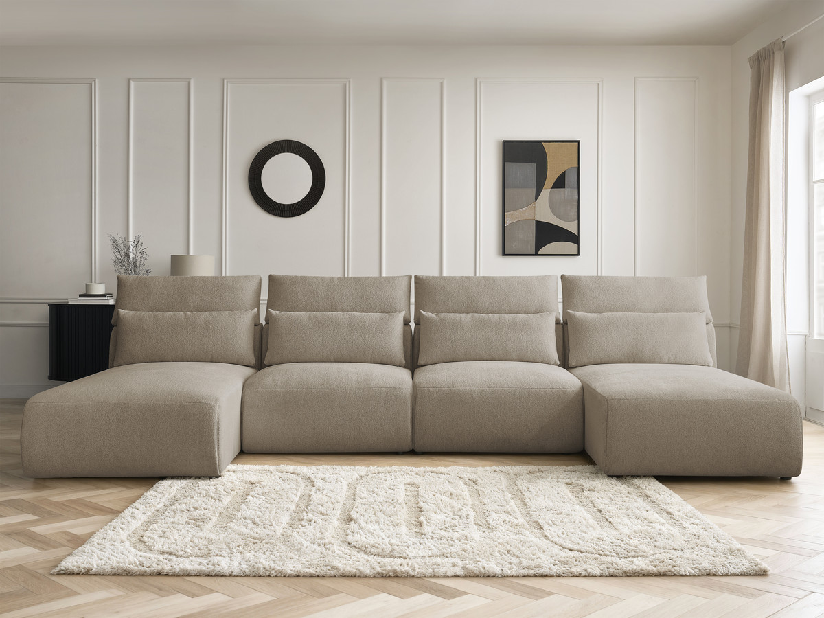 Bobochic Jana Wohnlandschaft Melange-Stoff Taupe