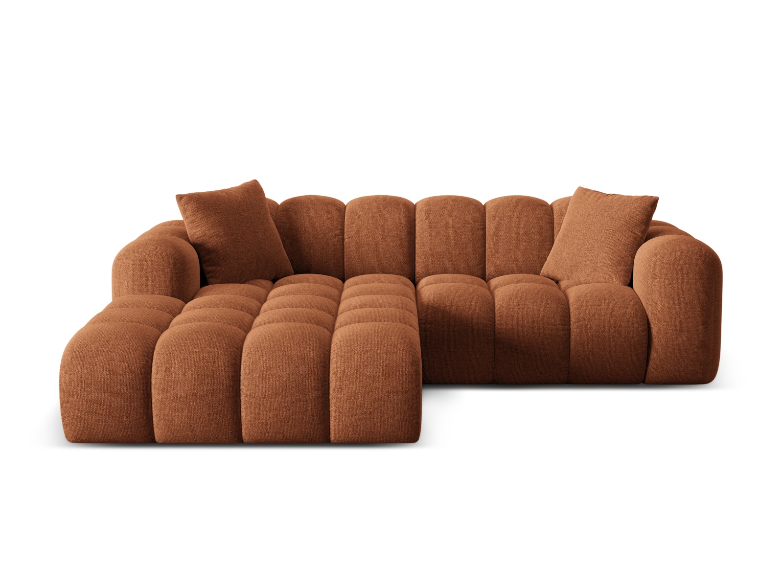 Cosmopolitan Design Ecksofa Treno 3-Sitzer Chenille Eden Ziegel Links
