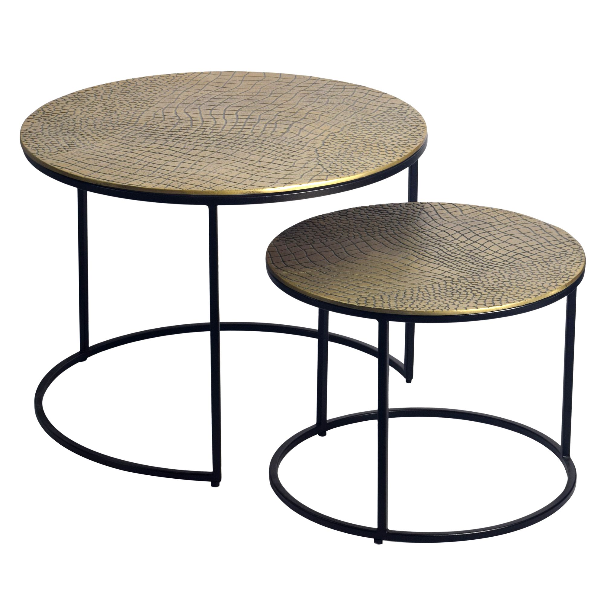 Satztisch 2er-Set Sandnes Aluminium Gold Ø 60 × H 45 cm