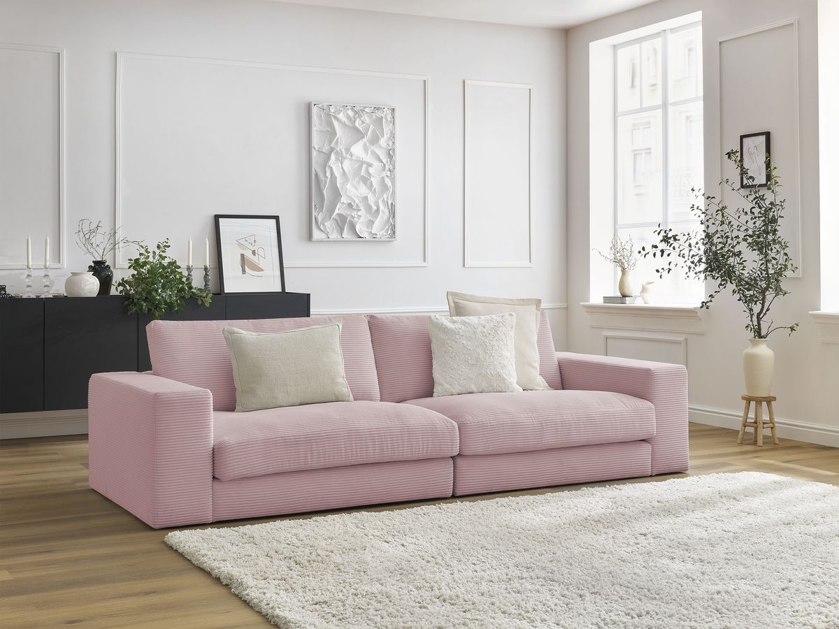 Bobochic Leonard Sofa 3-Sitzer 274 × 109 cm Strukturstoff Violett