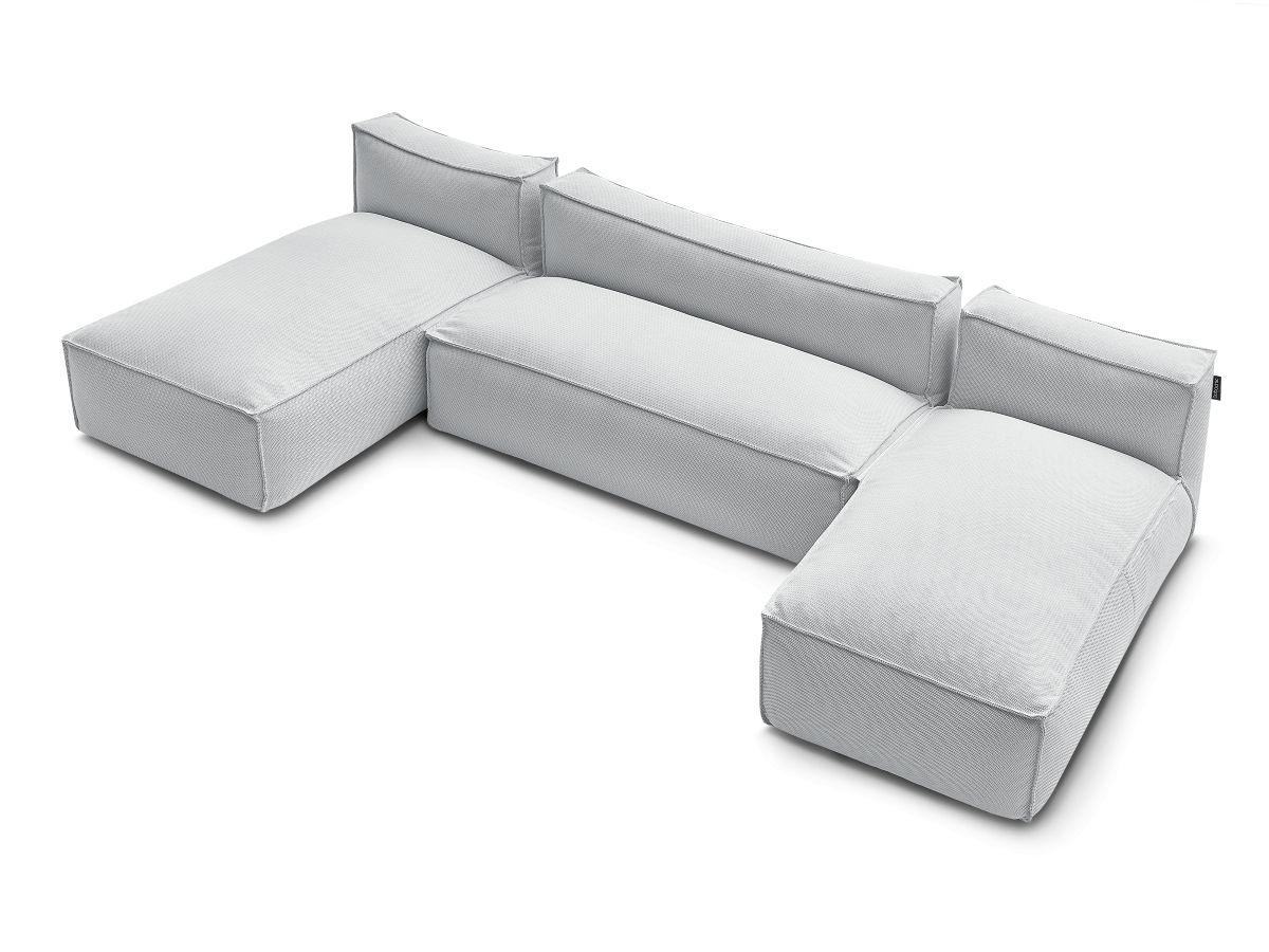 Bobochic Biarritz Gartensofa 4-Sitzer Melange-Stoff Grau
