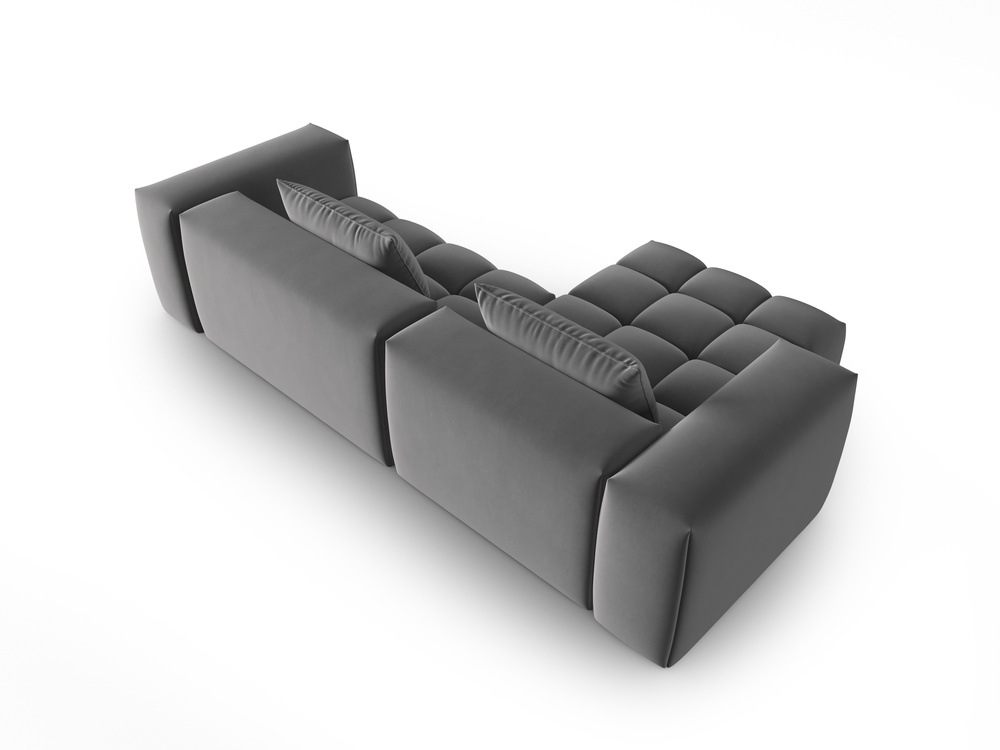Cosmopolitan Design Ecksofa Verona 3-Sitzer Samt Casino Anthrazit Links
