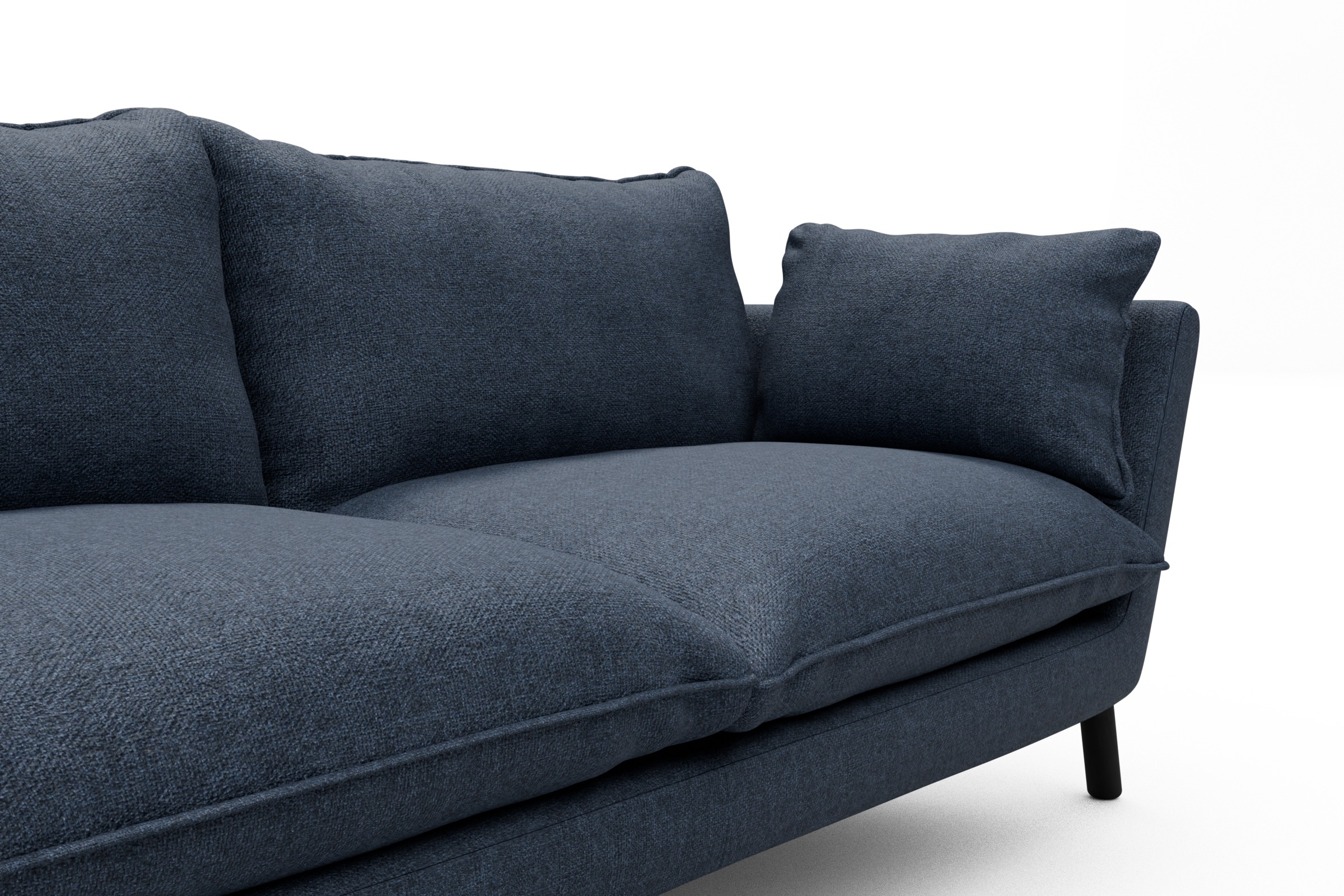 Sofa Emil PREMIUM 2-Sitzer Beinfarbe Eiche Schwarz Sama-Deep-Blue