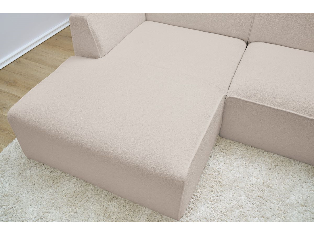 Bobochic Megeve Ecksofa Bouclé-Stoff Beige Ecke links