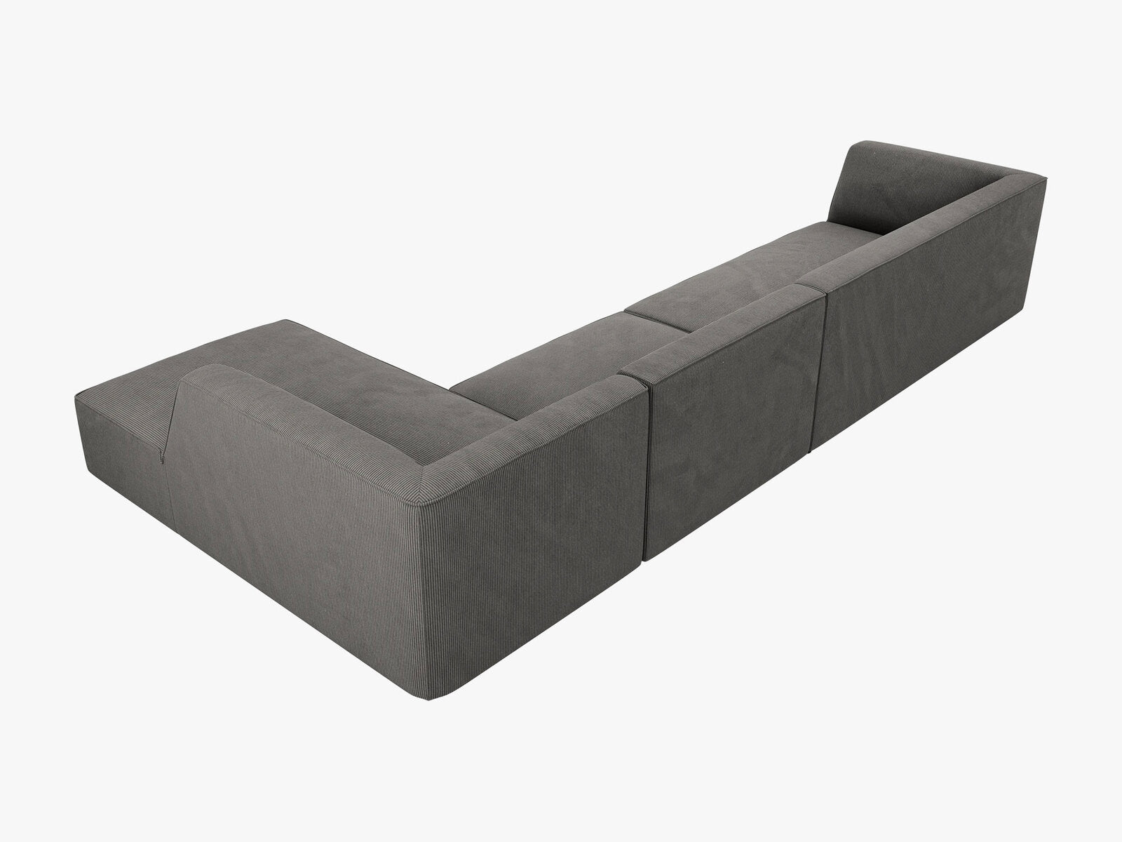 Micadoni Ecksofa Ruby 5-Sitzer Rechts Kord Scala Dunkelgrau