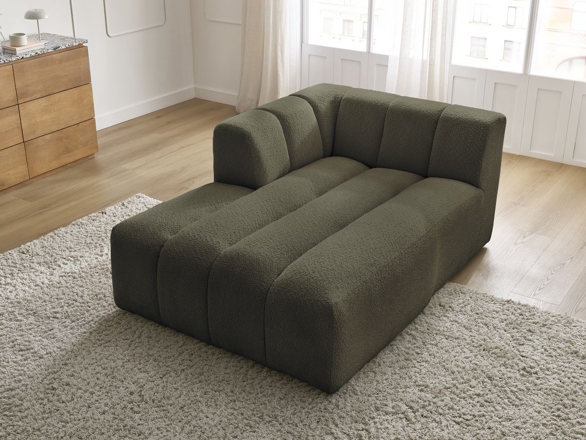 Bobochic Annecy Méridienne-Modul Bouclé-Stoff Grün Ecke links