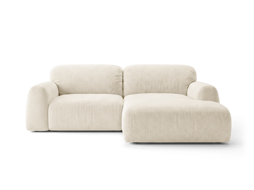 Cosmopolitan Design Ecksofa Milan 3-Sitzer Samt Bluvel Helles Beige Rechts