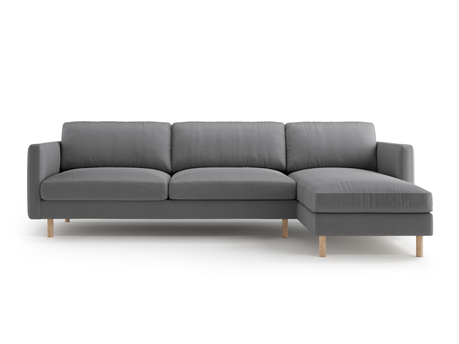 Micadoni Ecksofa Eden 4-Sitzer Rechts Samt Grau