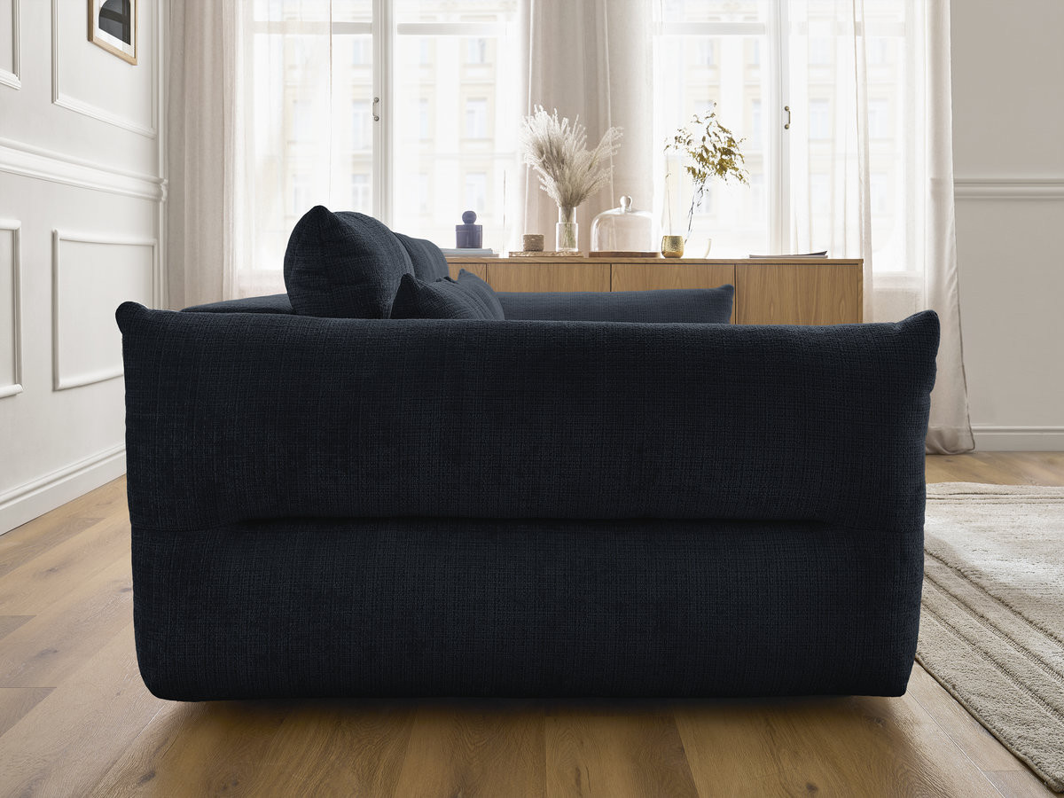 Bobochic Neil Sofa 3-Sitzer Strukturstoff Dunkelblau