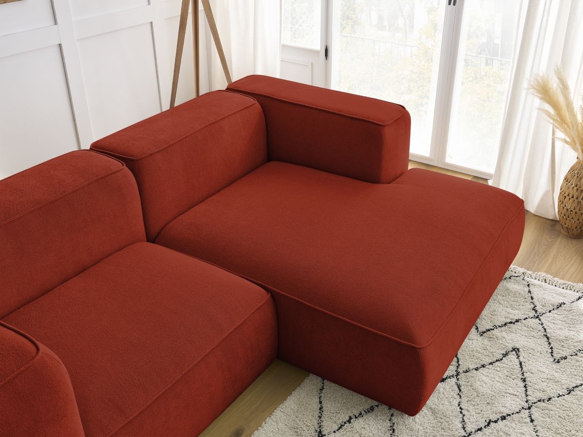 Bobochic Zephyr Ecksofa 260 × 165 cm Strukturstoff Orange Ecke rechts