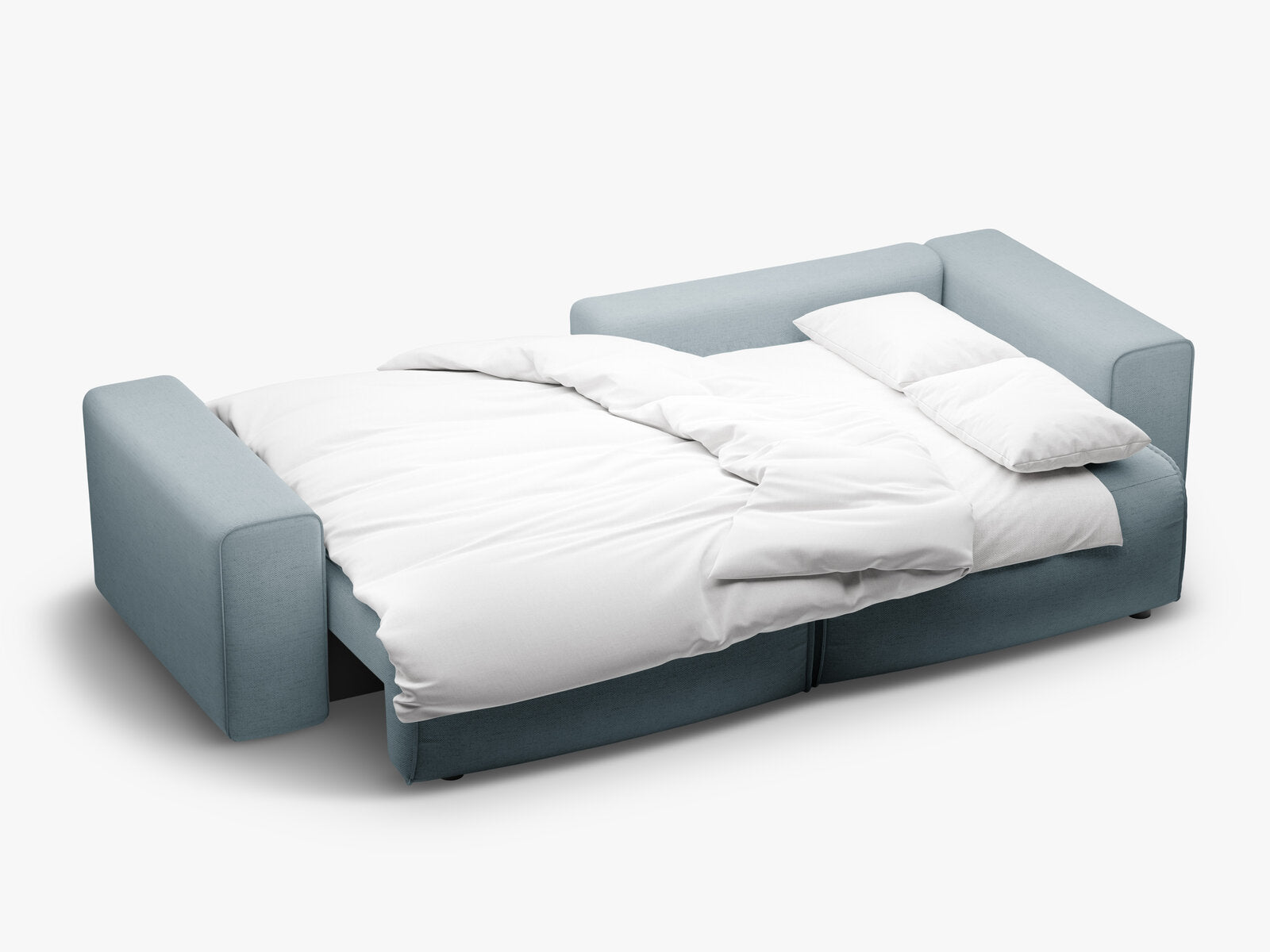 Micadoni Ecksofa Victor 3-Sitzer mit Schlaffunktion Rechts Strukturierter Stoff Hellblau