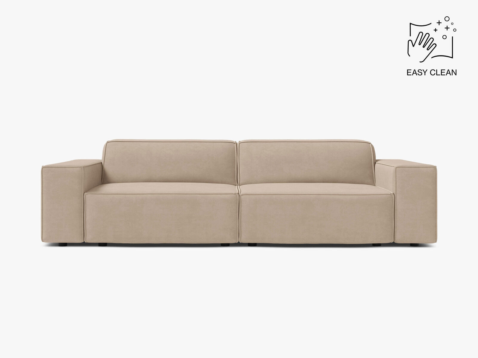 Micadoni 3-Sitzer Sofa Jodie Samt Venus Beige