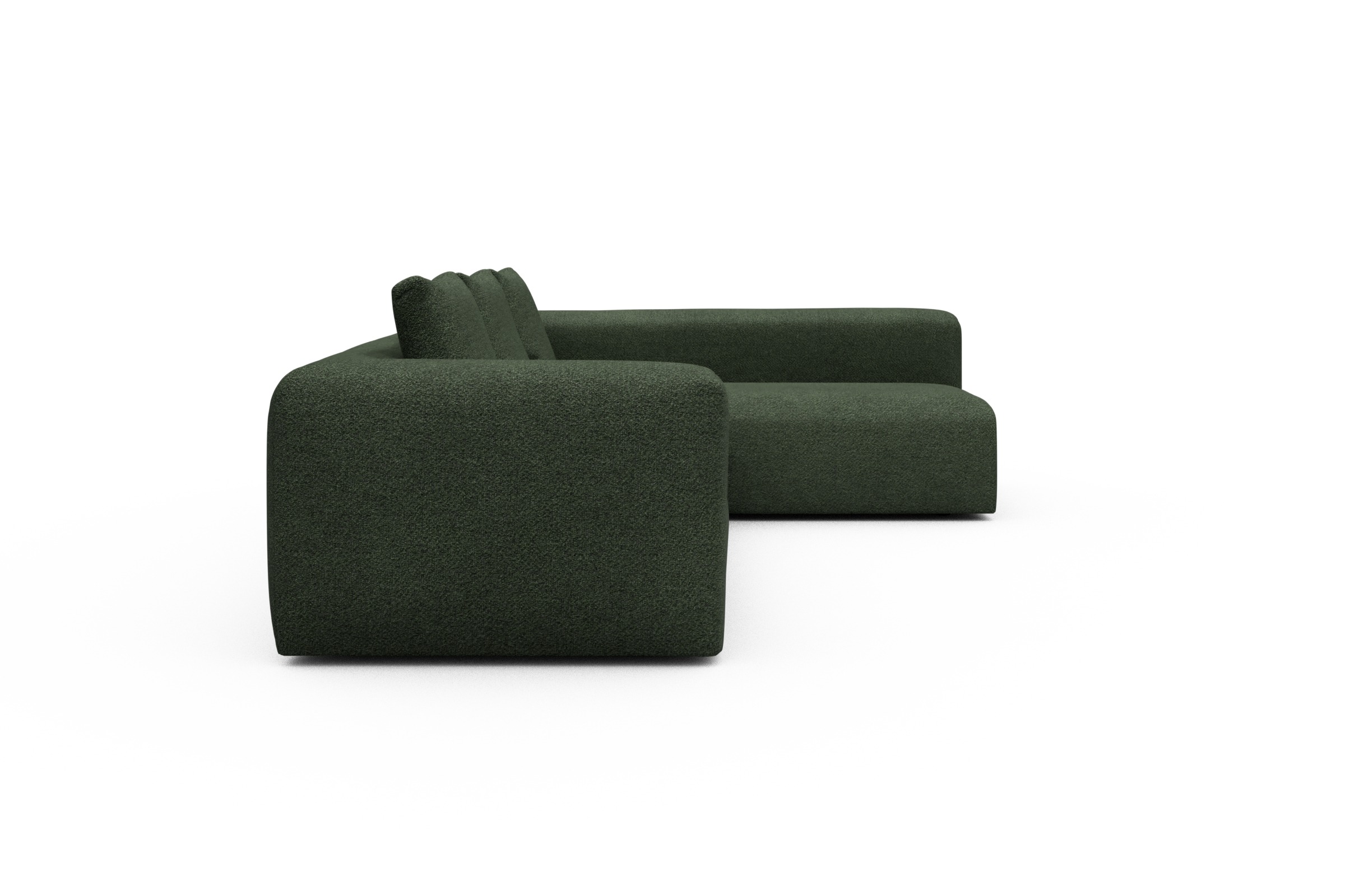 Ecksofa Fred 2x 2,5-Sitzer rechts offen Vanora-Deep-Green