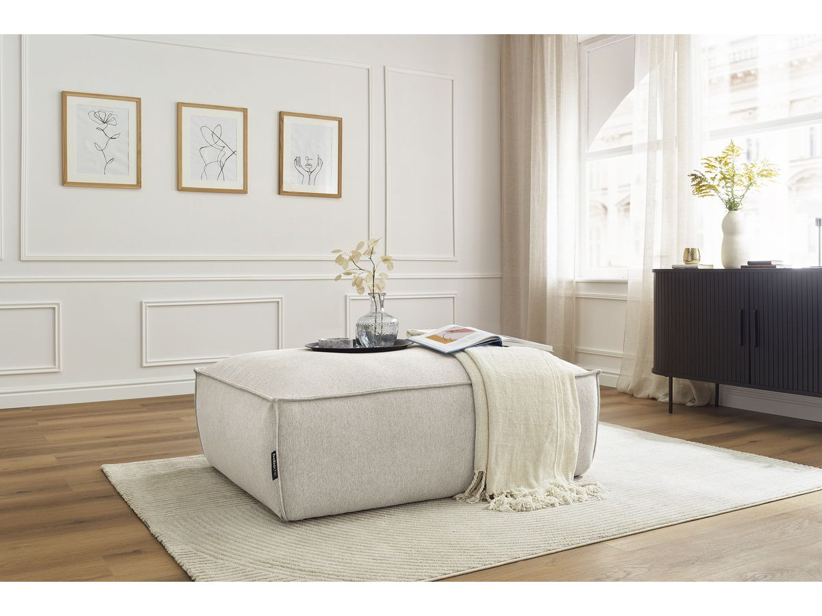Bobochic Boheme Pouf Melange-Stoff Beige