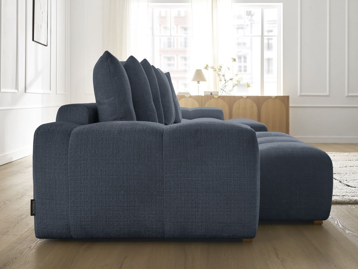 Bobochic Anakin Wohnlandschaft, 10 Kissen Strukturstoff Dunkelblau