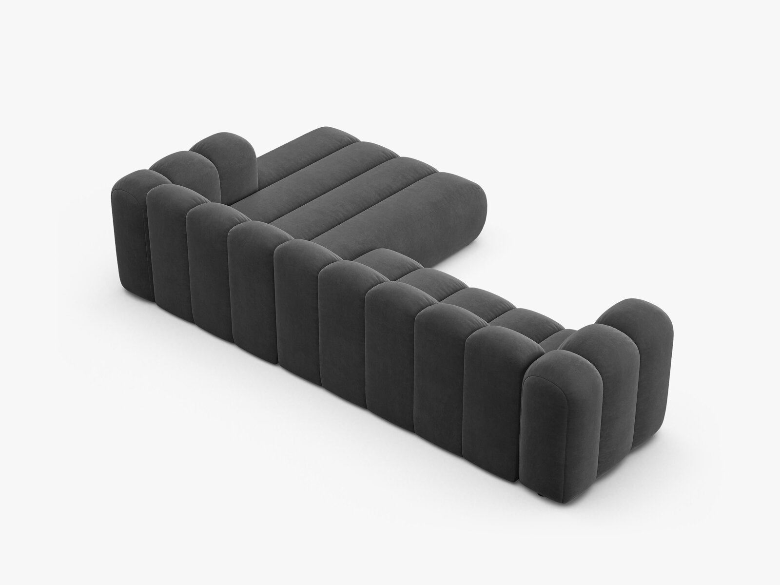 Micadoni Modulares Ecksofa Lupine 4-Sitzer Samt Venus Grau Rechts