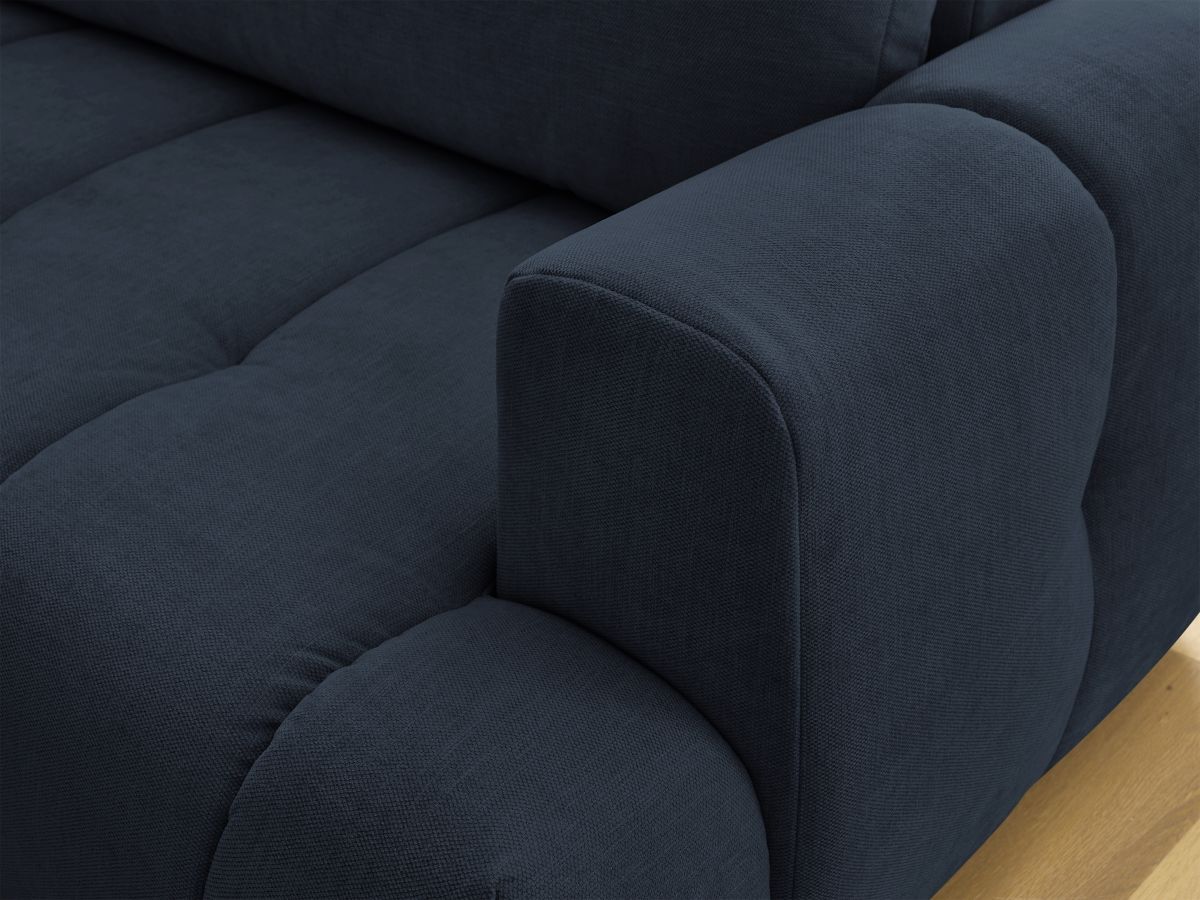 Bobochic Fuji Ecksofa mit Schlaffunktion und Bettkasten 282 × 204 cm Stoff Dunkelblau Ecke links