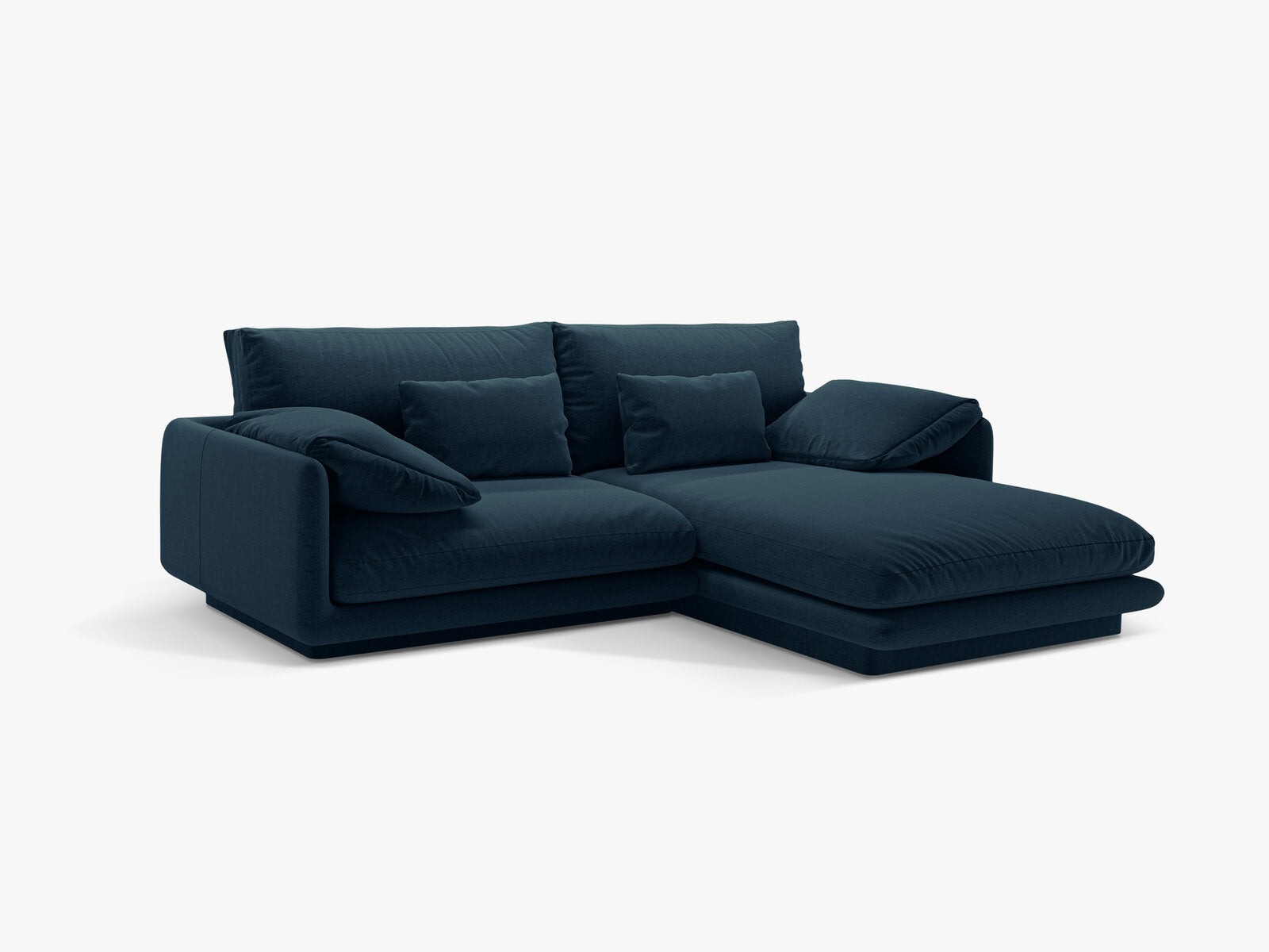 Micadoni Ecksofa Torino 3-Sitzer Rechts Strukturierter Stoff Marineblau