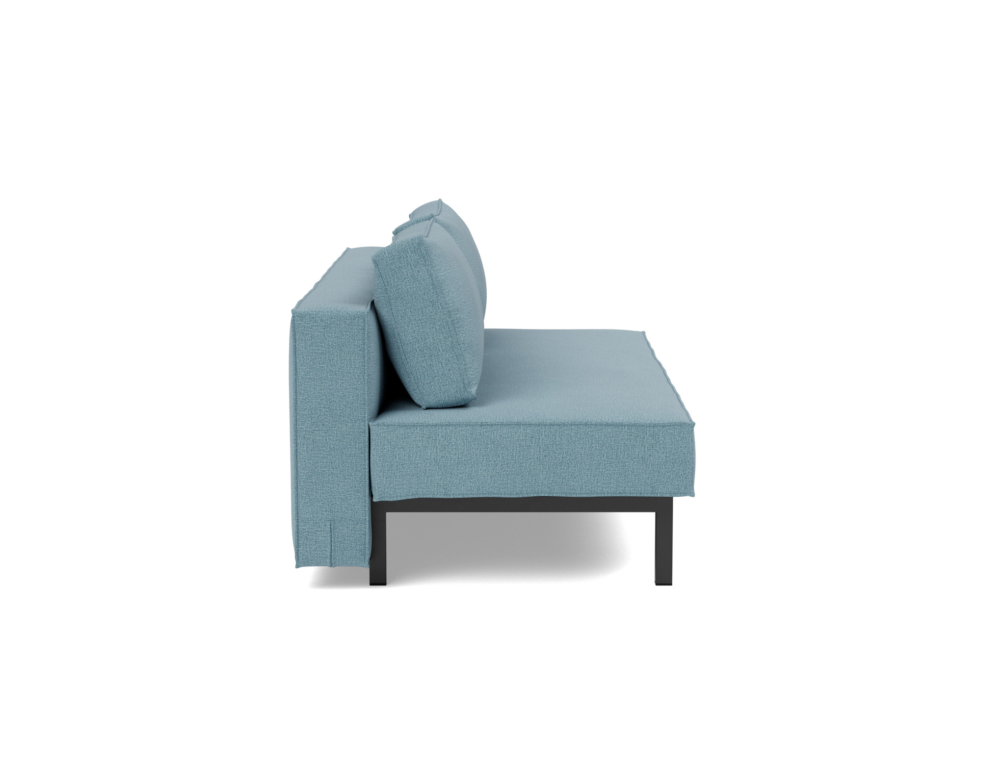 Schlafsofa Sly Flachgewebe Mixed Dance 525-Light-Blue Beine Schwarzes Metall