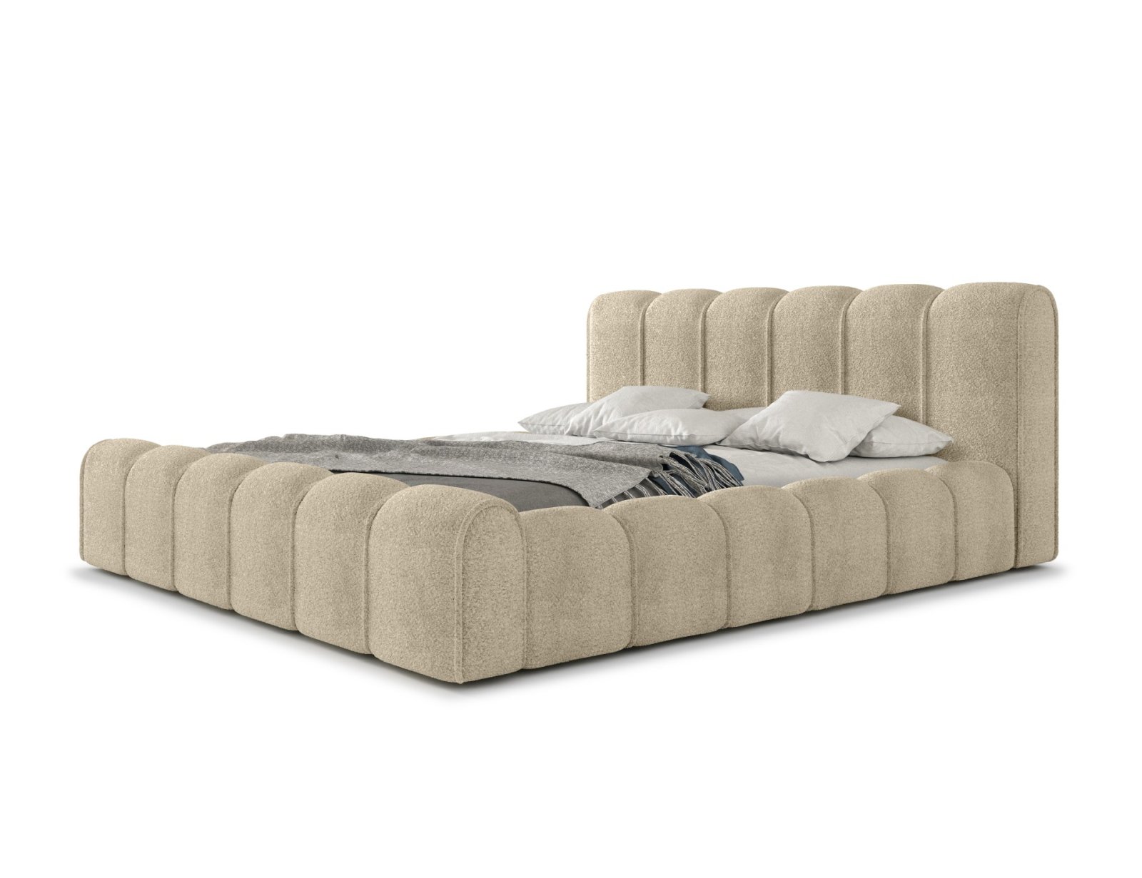 Polsterbett Belio Boucle 160x200 mit Holzrahmen Quelle 06