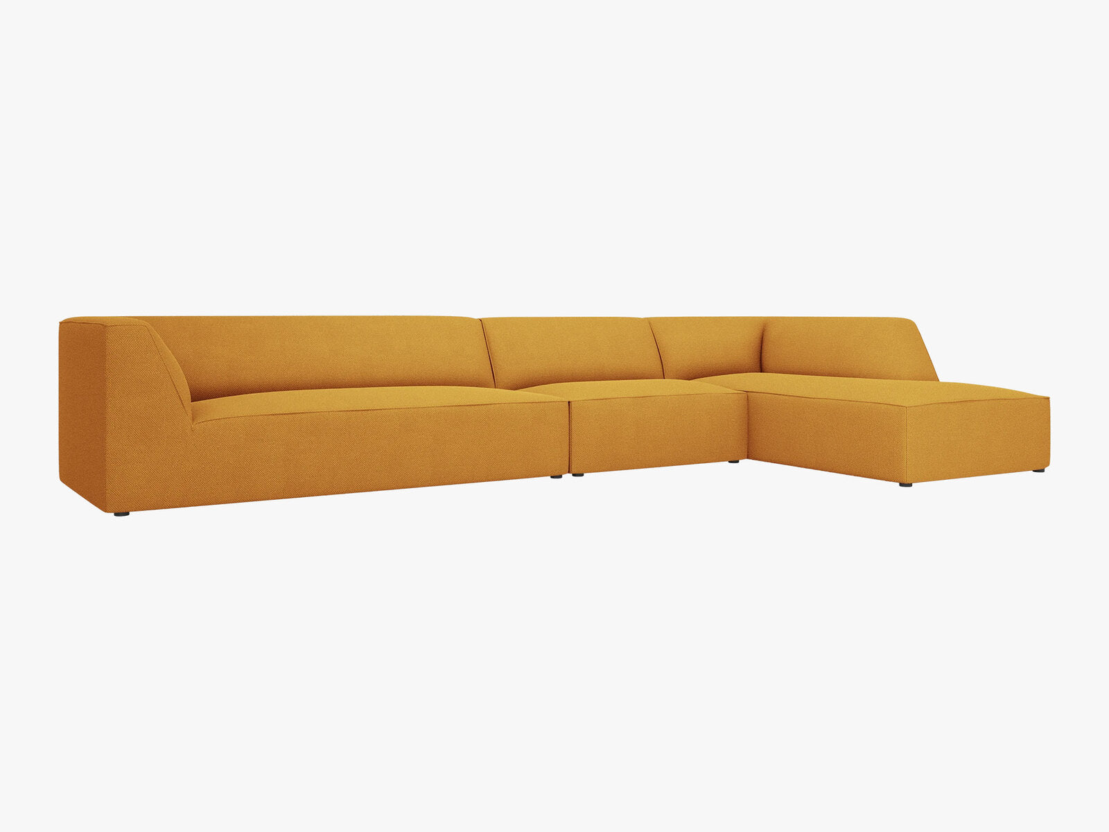 Micadoni Ecksofa Ruby 5-Sitzer Rechts Strukturierter Stoff Ottawa Gelb