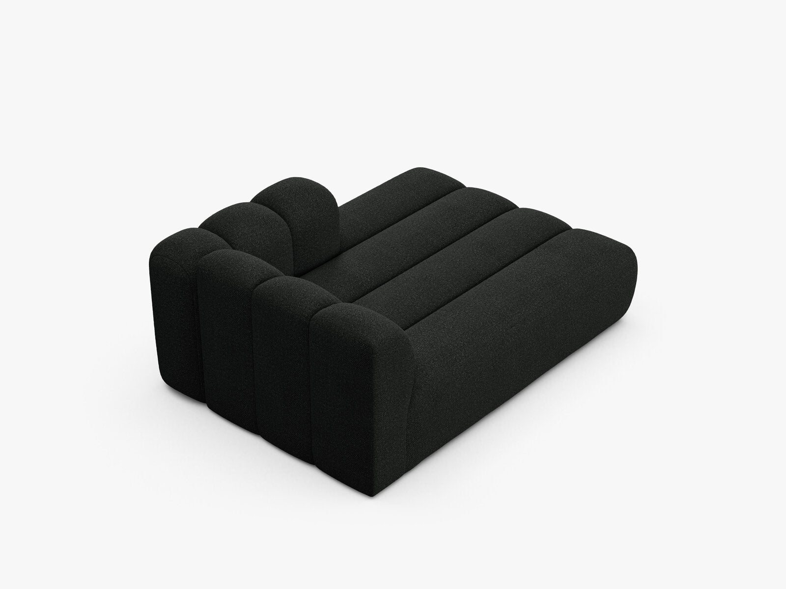 Micadoni Recamiere Lupine 2-Sitzer Rechts Boucle Baloo Schwarz