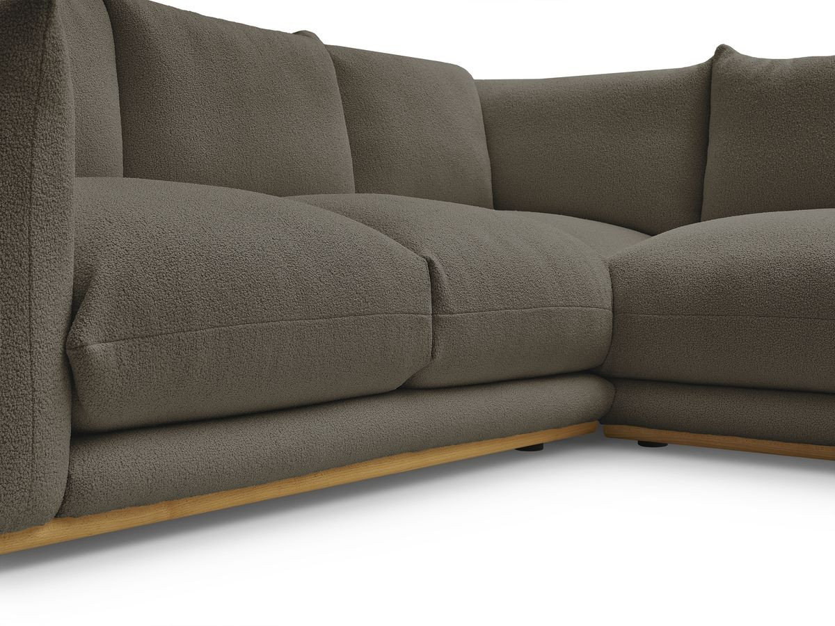 Bobochic Ernest Ecksofa mit Pouf Bouclé-Stoff Braun