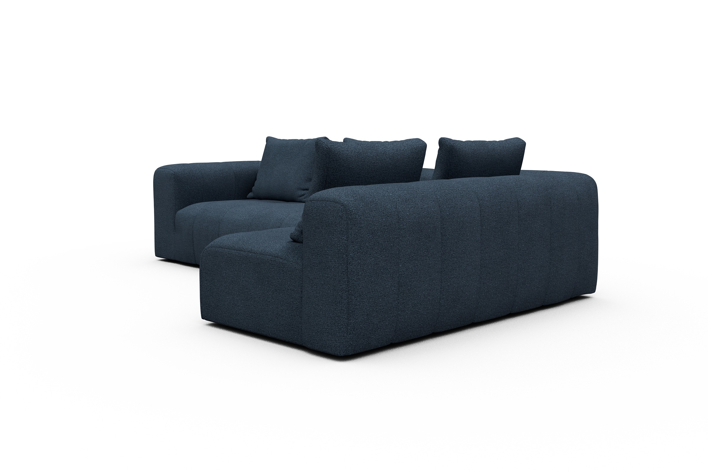 Ecksofa Hugo 2x 2,5-Sitzer Armlehne links Boucle-Blue
