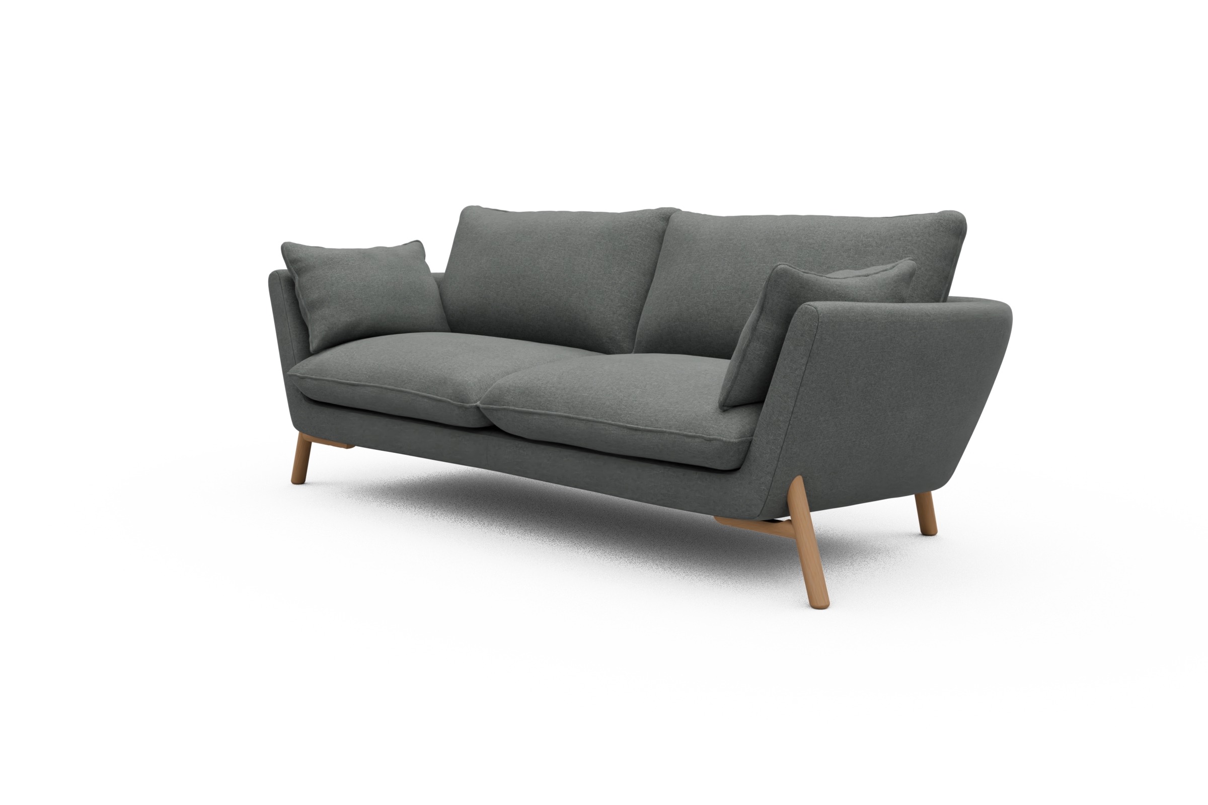 Sofa Emil 3-Sitzer Beinfarbe Eiche Natur Satya-Steel