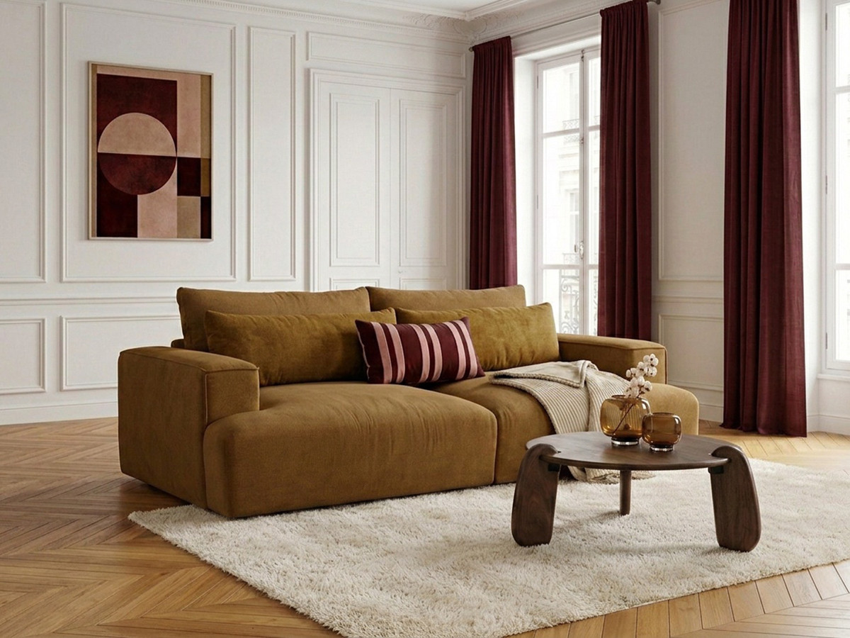 Bobochic Twiny Sofa 3-Sitzer Stoff Gelb