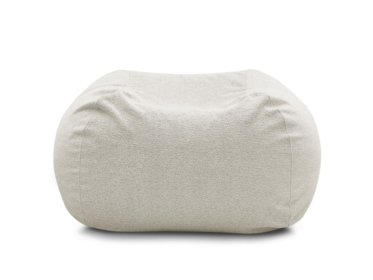 Bobochic Voltaire Pouf 120 × 70 cm Melange-Stoff Weiß
