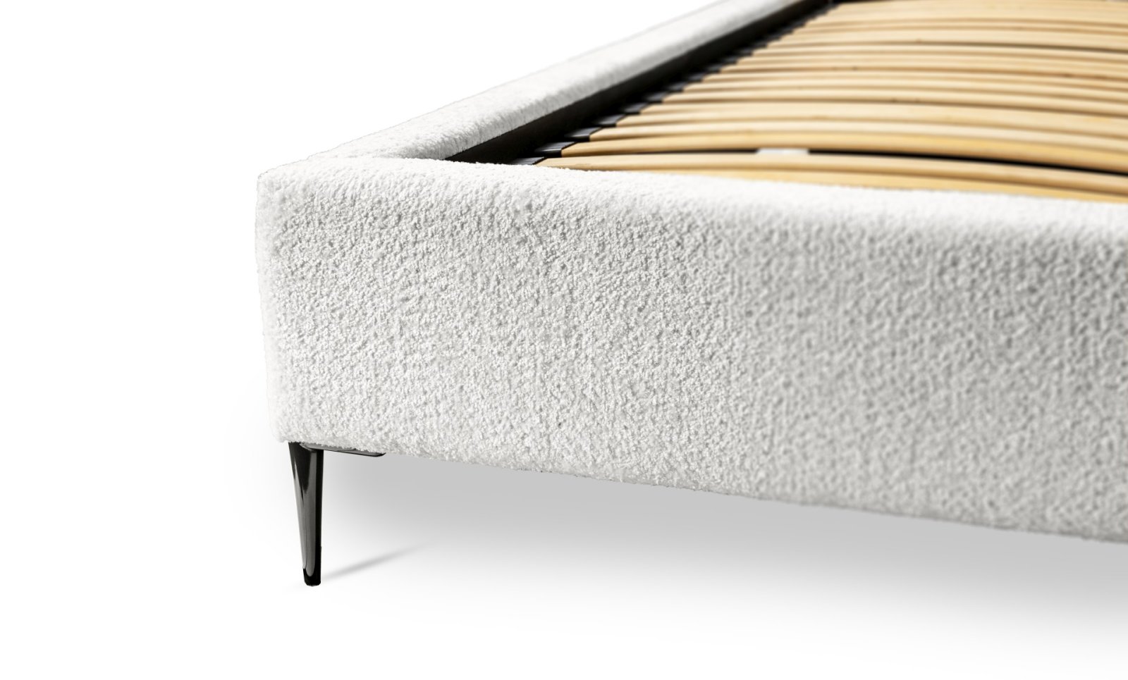 Polsterbett Tano Boucle 160x200 mit Holzrahmen Euphoria 01 Ivory