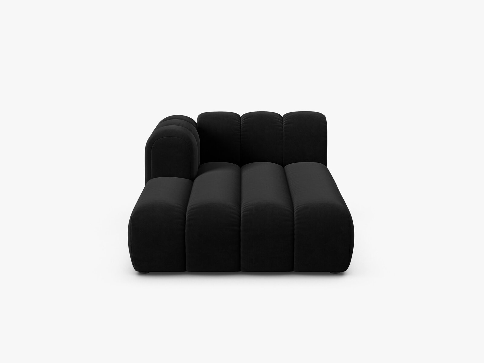 Micadoni Recamiere Lupine 2-Sitzer Links Samt Salvador Schwarz