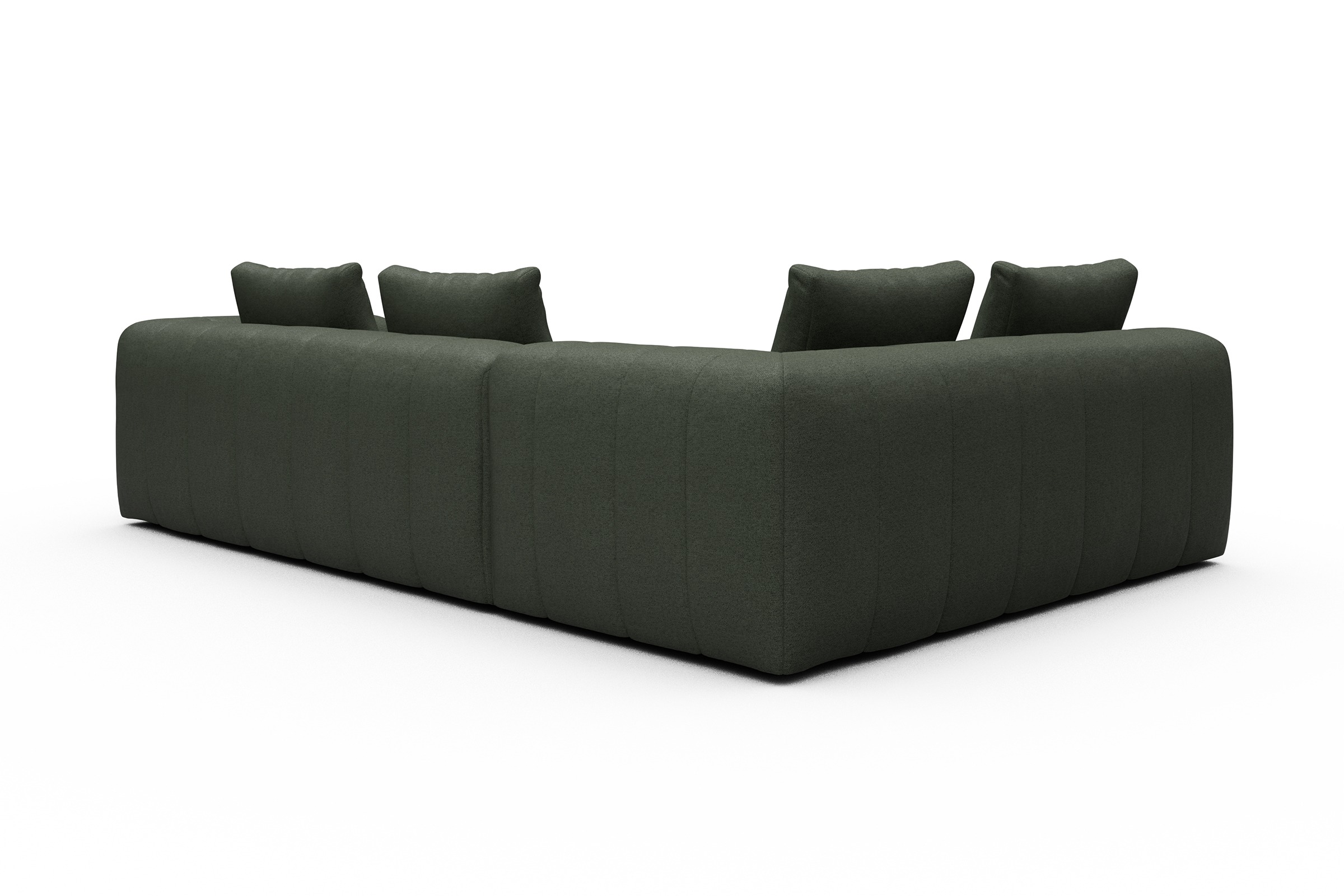 Ecksofa Hugo 2x 2,5-Sitzer Armlehne rechts Denari-Forest-Green
