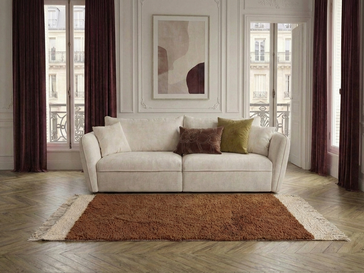 Bobochic Luigi Sofa 3-Sitzer Strukturstoff Weiß