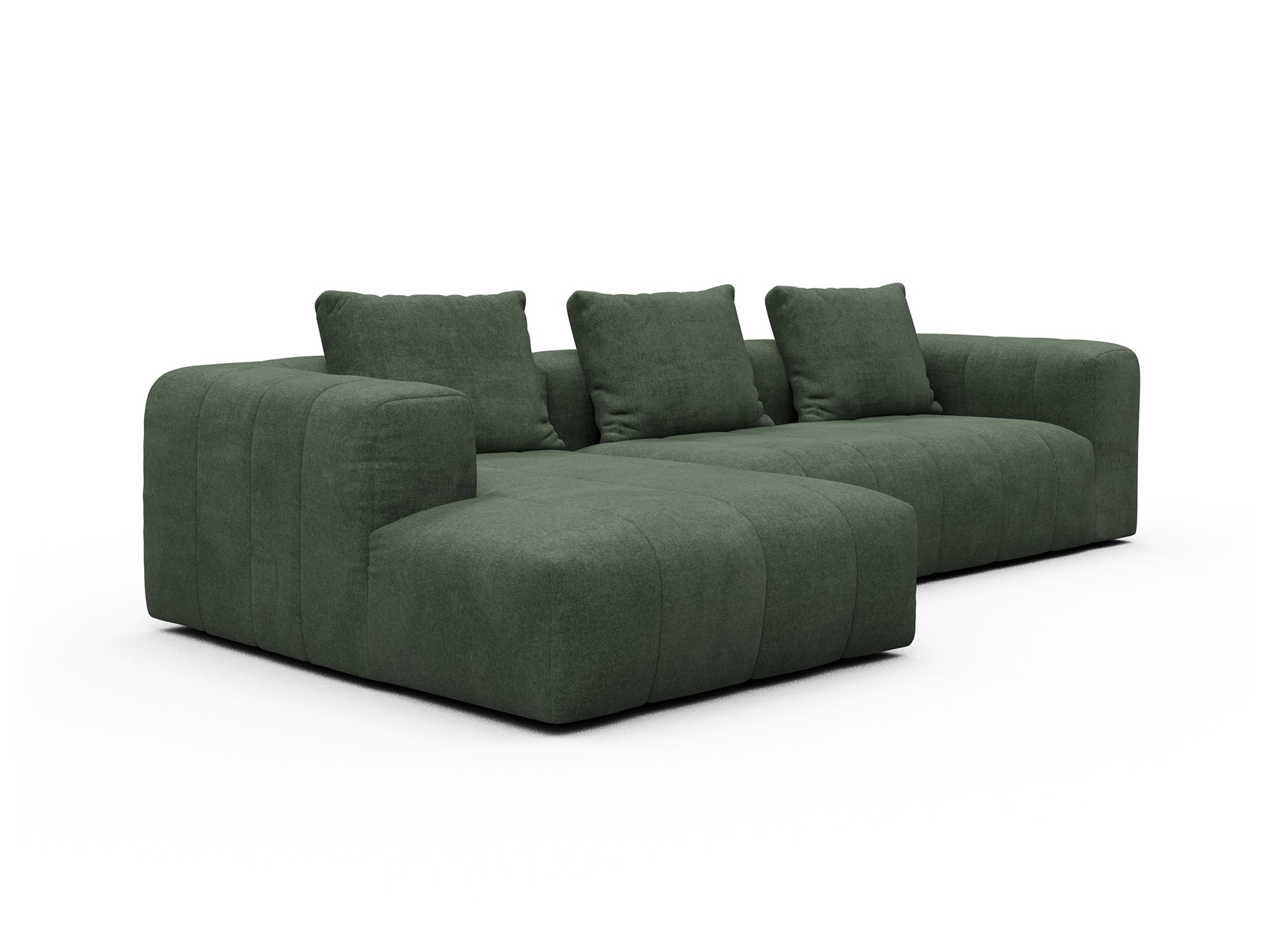 Hugo 2,5-Sitzer Armlehne rechts mit Chaiselongue Casone-Forest-Green moebelfaktor