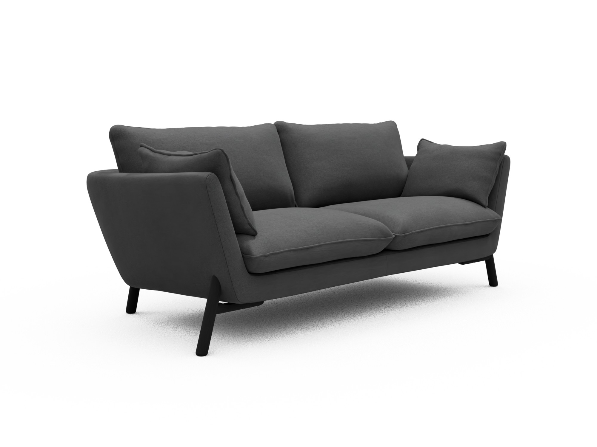 Skandi Home Sofa Emil 2-Sitzer Beinfarbe Eiche Schwarz Satya-Zinc moebelfaktor