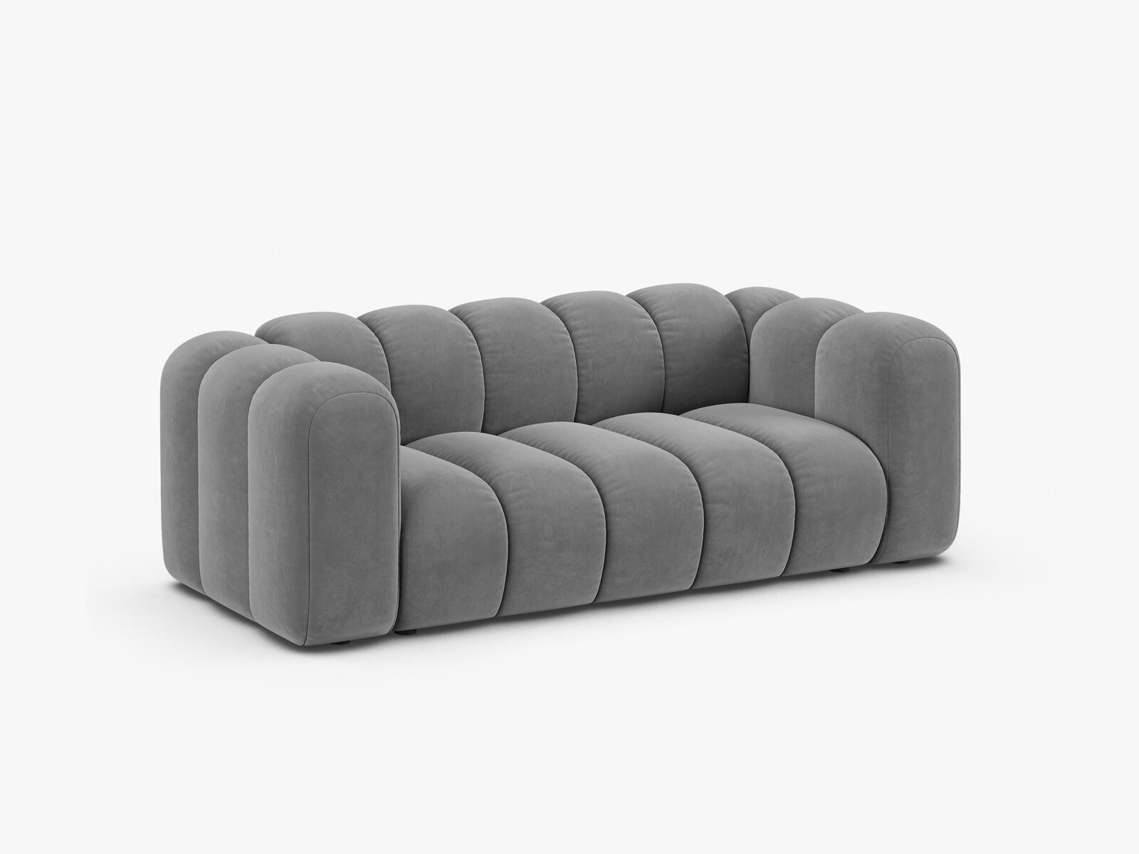 Micadoni Sofa Lupine 2-Sitzer Samt Venus Hellgrau