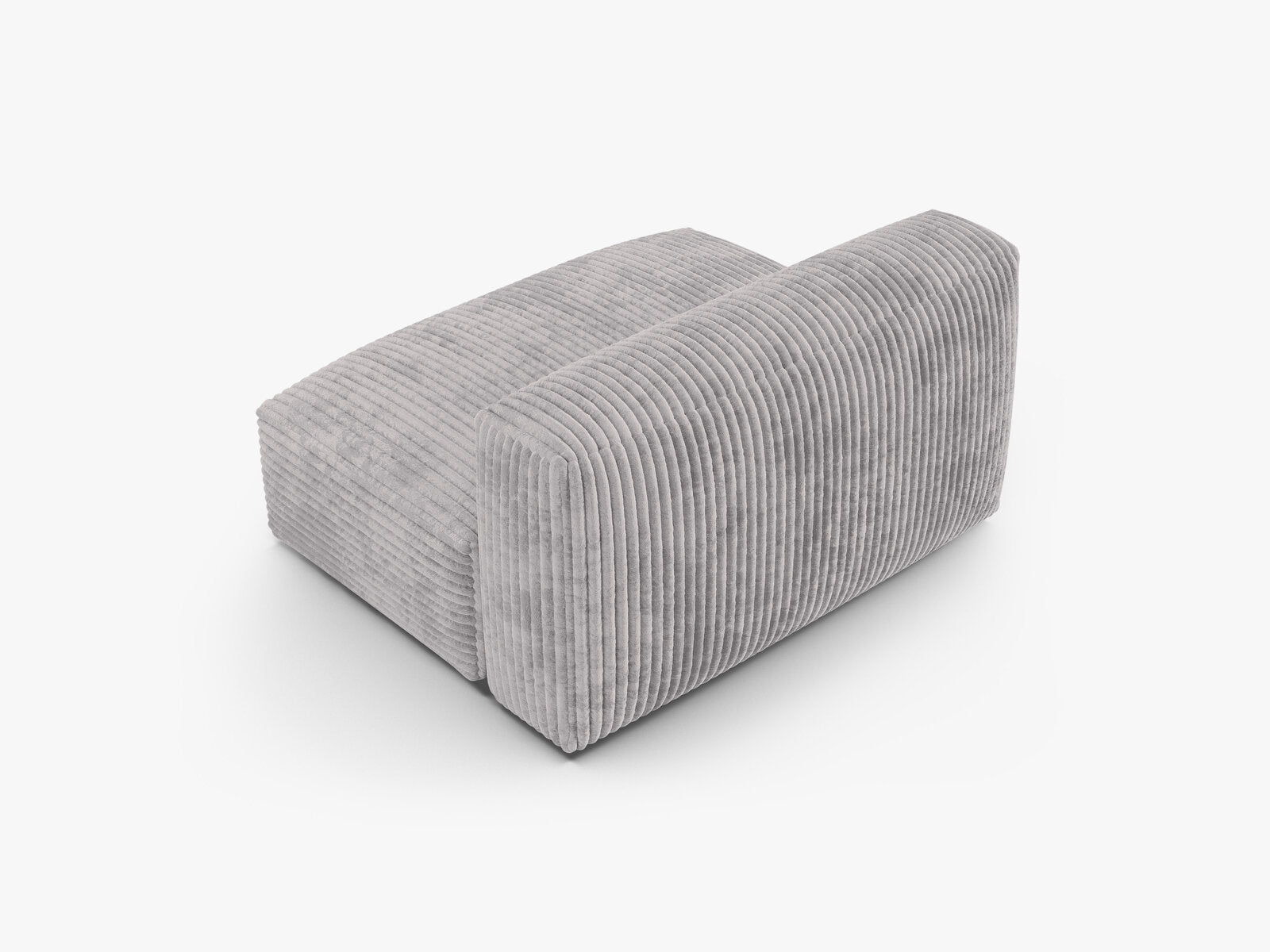 Micadoni Mittelmodul Martina 1-Sitzer Groß 90cm Sitztiefe Kord Tilia Hellgrau