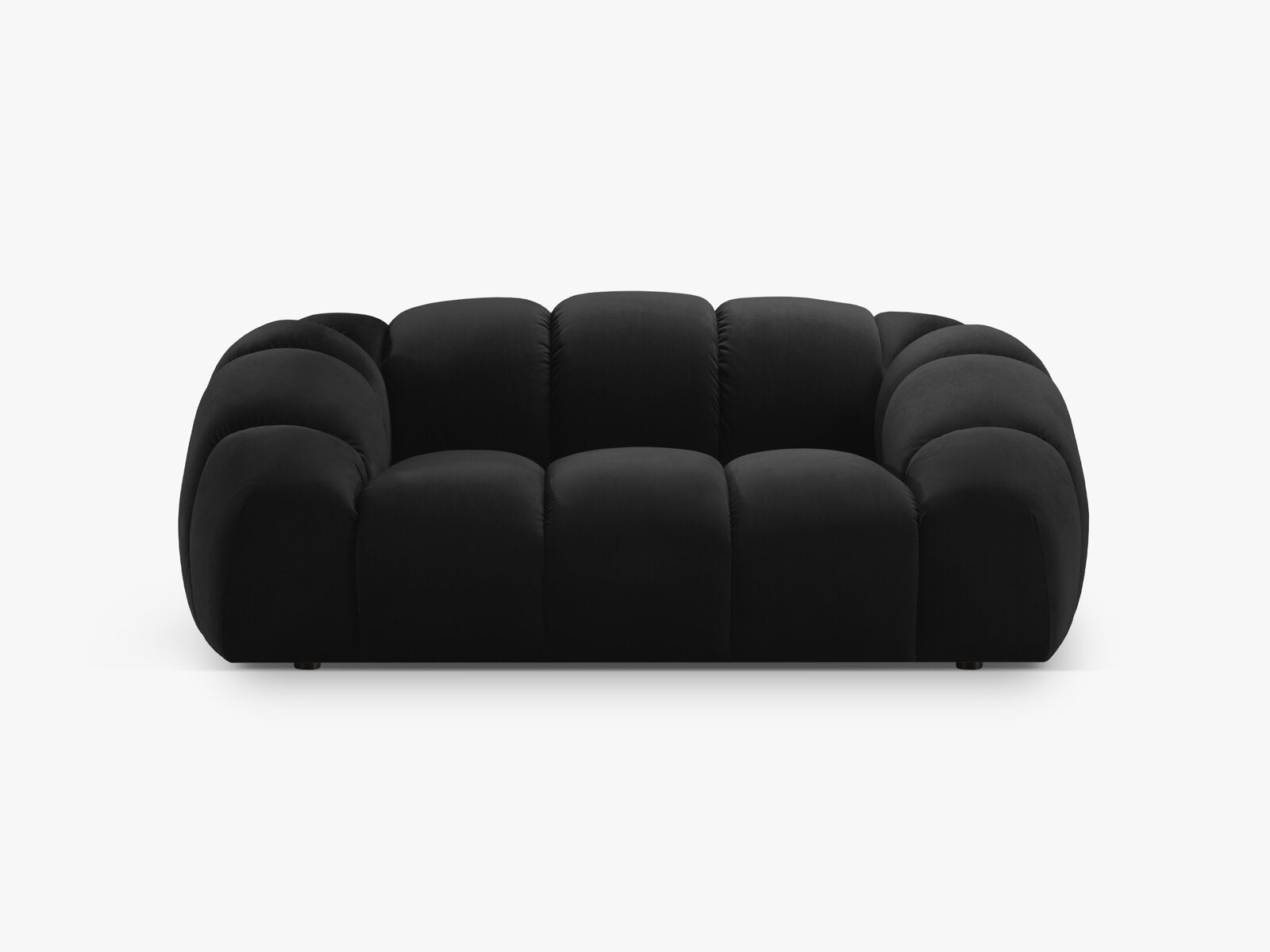 Micadoni Sofa Diana 2-Sitzer Samt Schwarz