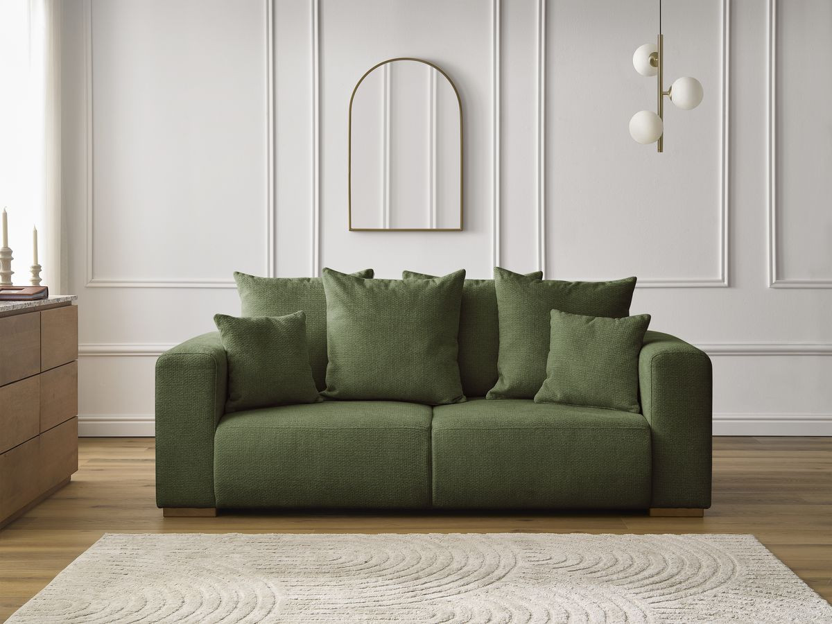 Bobochic Sidonie Sofa 2-Sitzer Melange-Stoff Grün