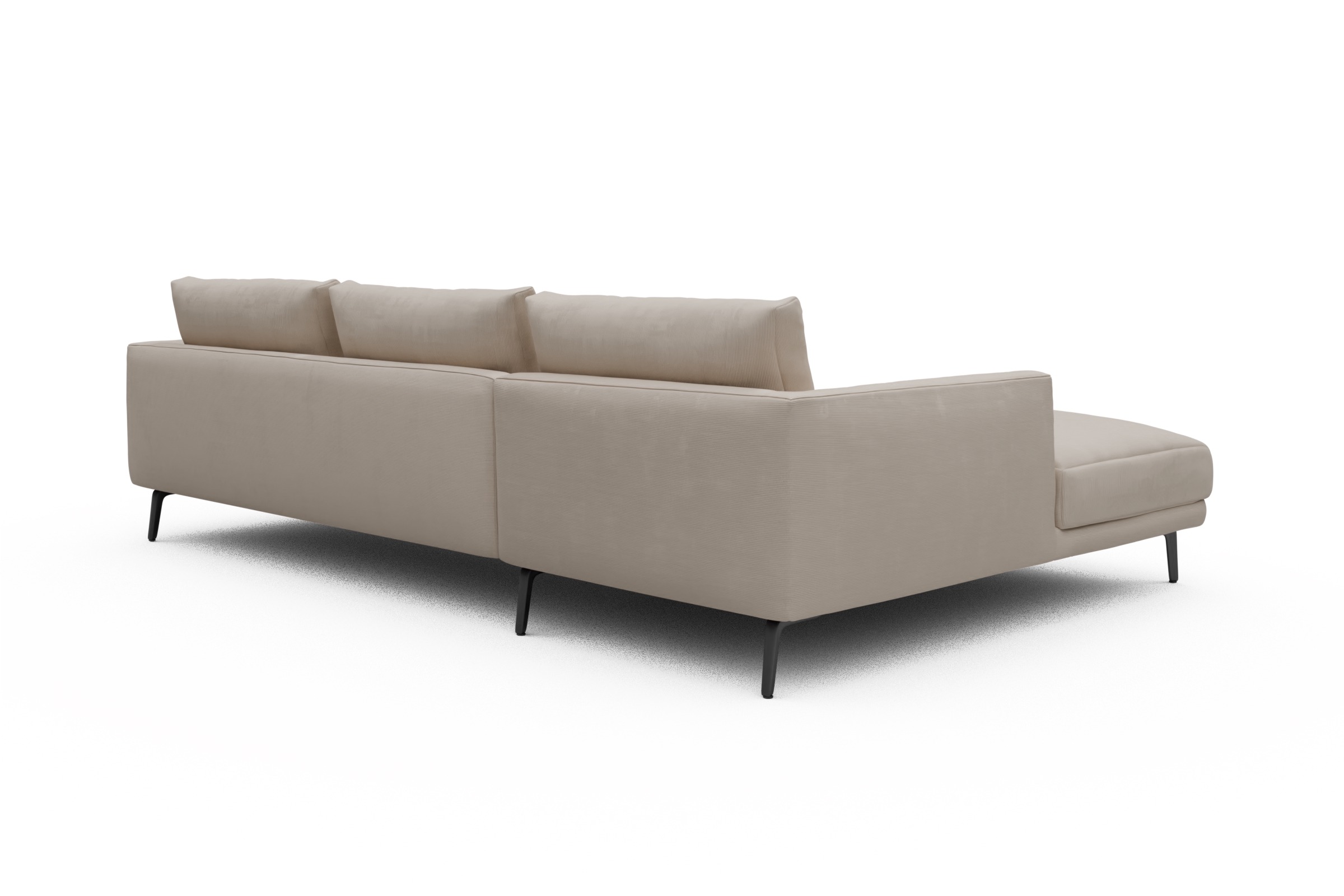 Ecksofa Karl Chaiselongue links mit 2,5-Sitzer Cordufine-Off-White