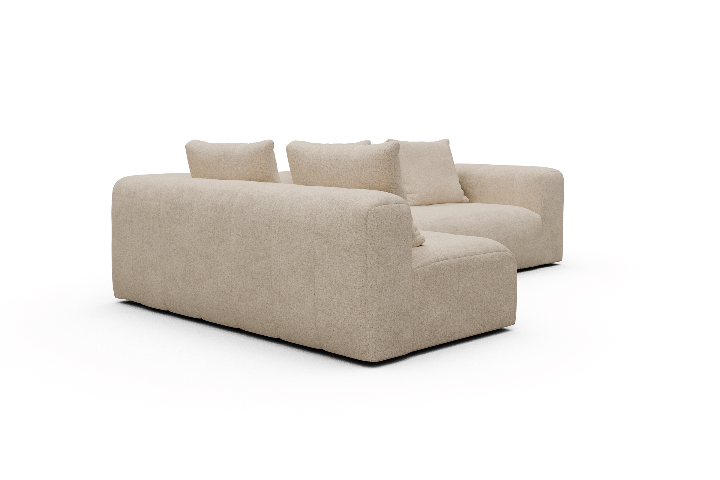 Ecksofa Hugo 2x 2,5-Sitzer Armlehne rechts Casone-Natural-Beige