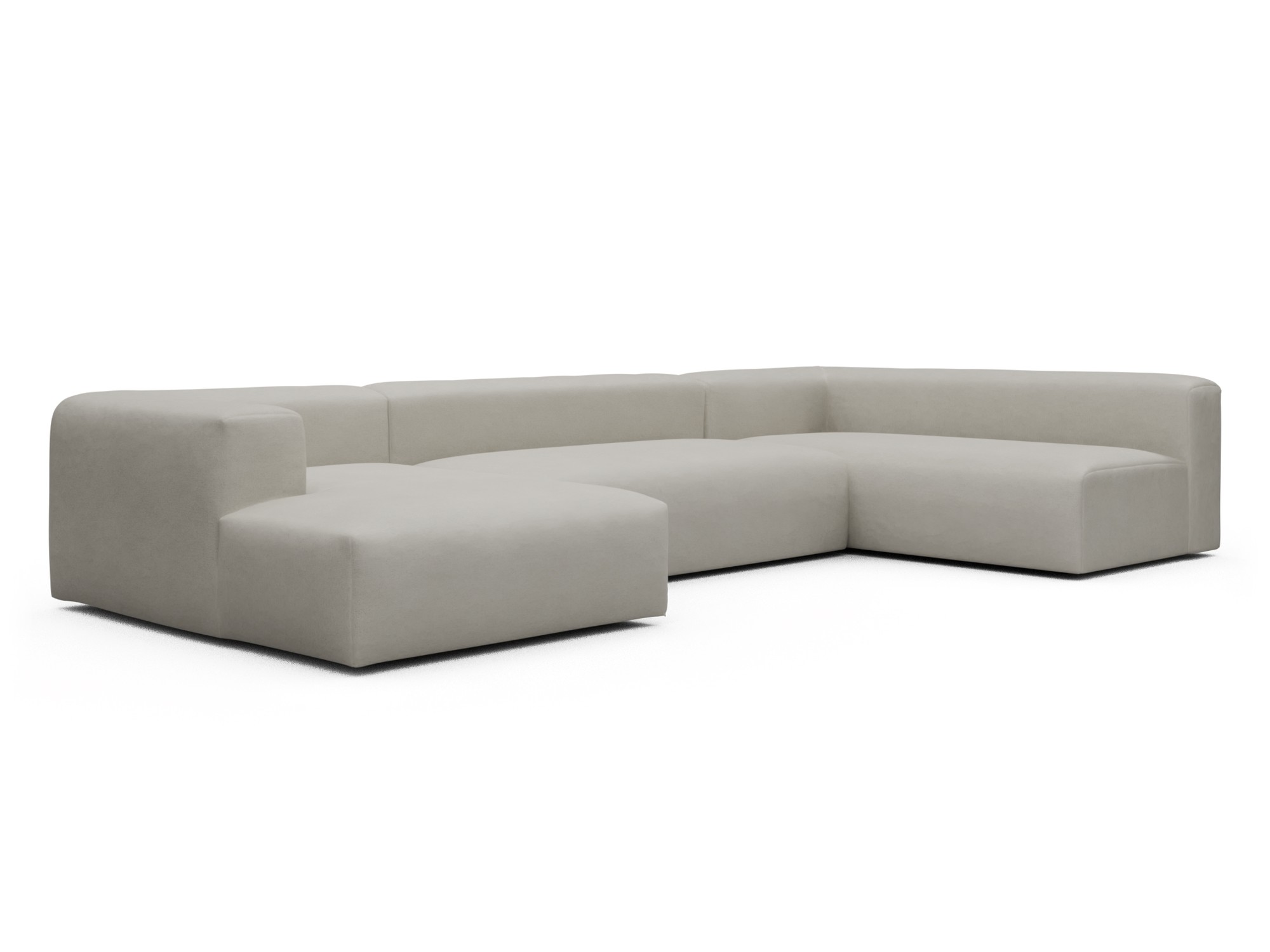 Skandi Home Wohnlandschaft Fred Chaiselongue links mit 2-Sitzer und lange Armlehne rechts Denari-Clean-Beige moebelfaktor