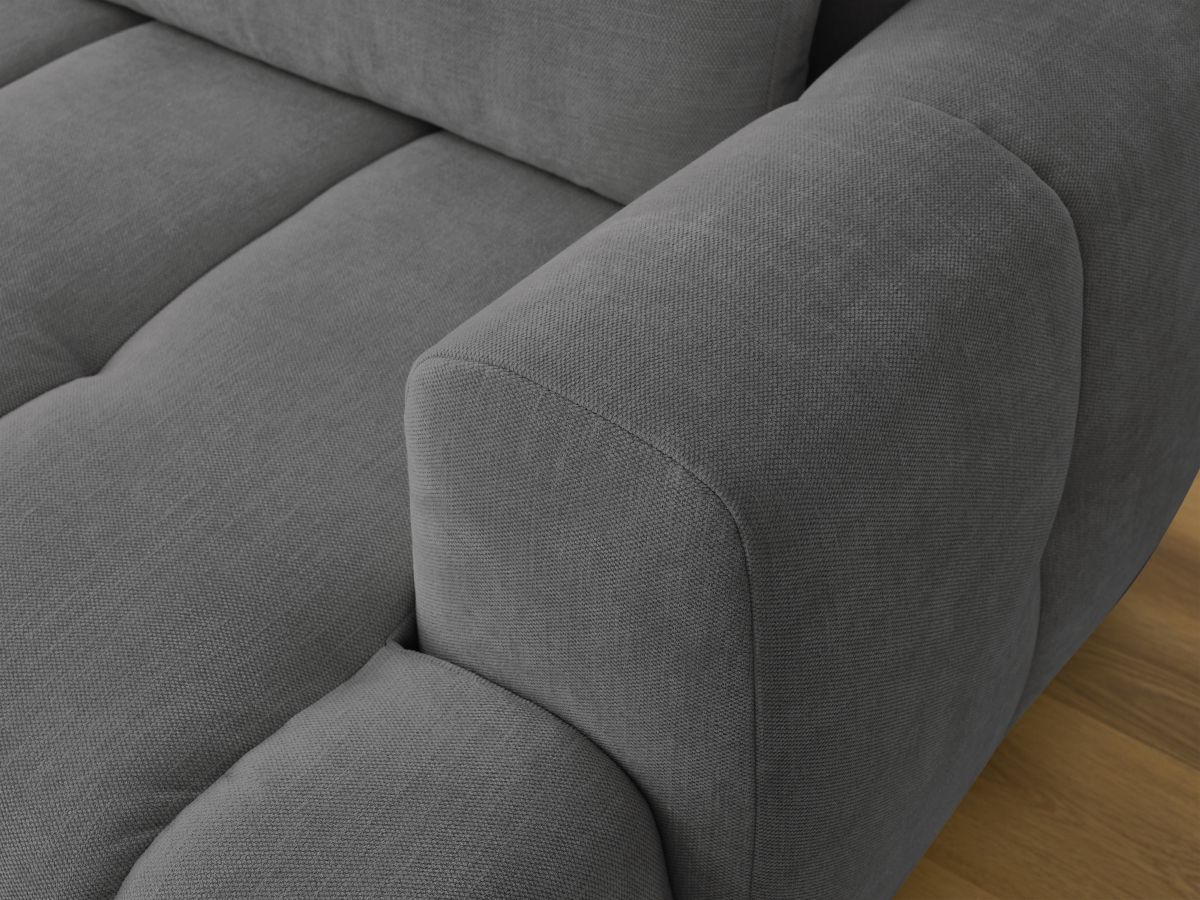Bobochic Fuji Ecksofa mit Schlaffunktion und Bettkasten 292 × 160 cm Stoff Dunkelgrau Ecke links