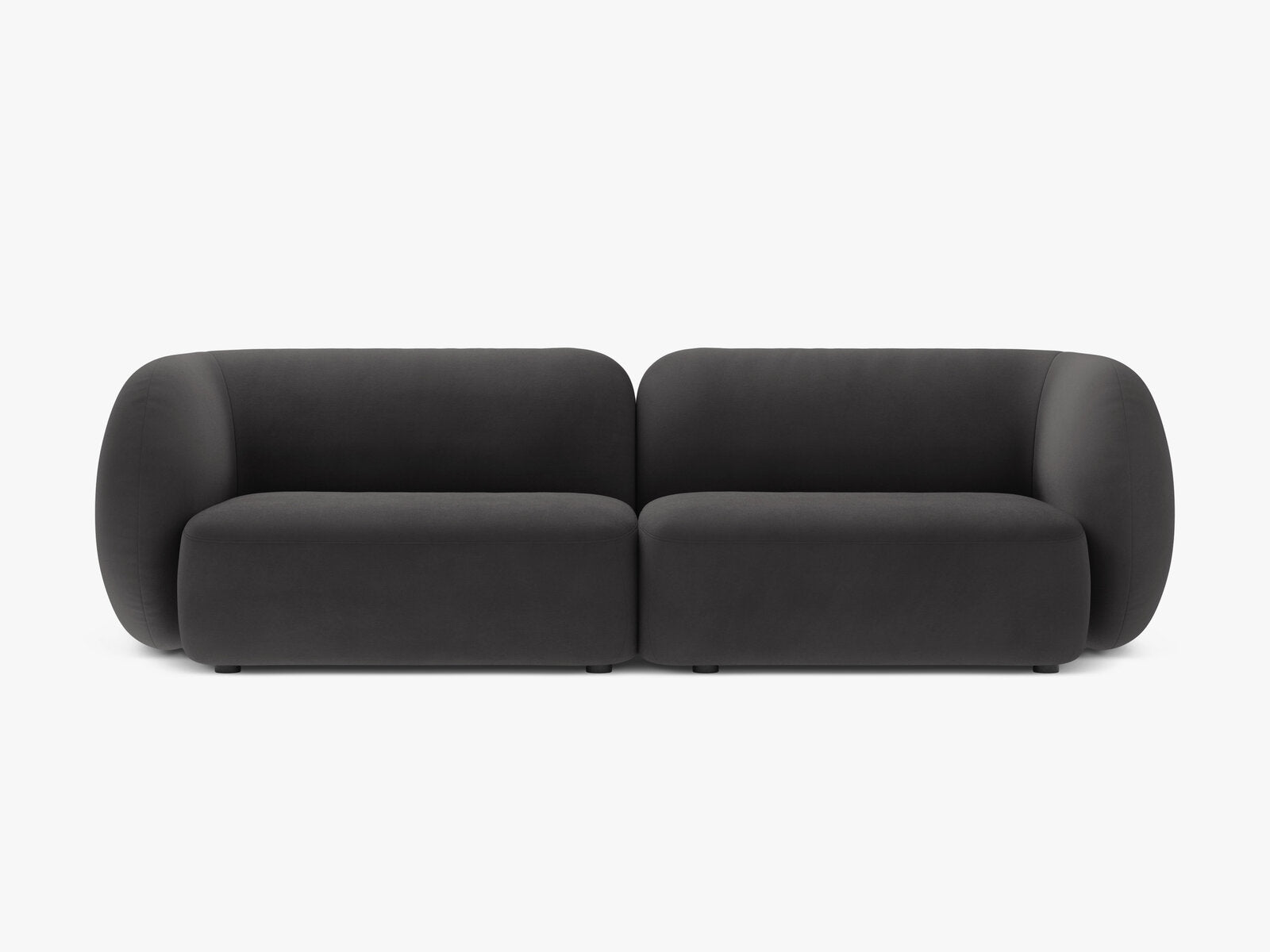 Micadoni Sofa Kate 4-Sitzer Samt Dunkelgrau