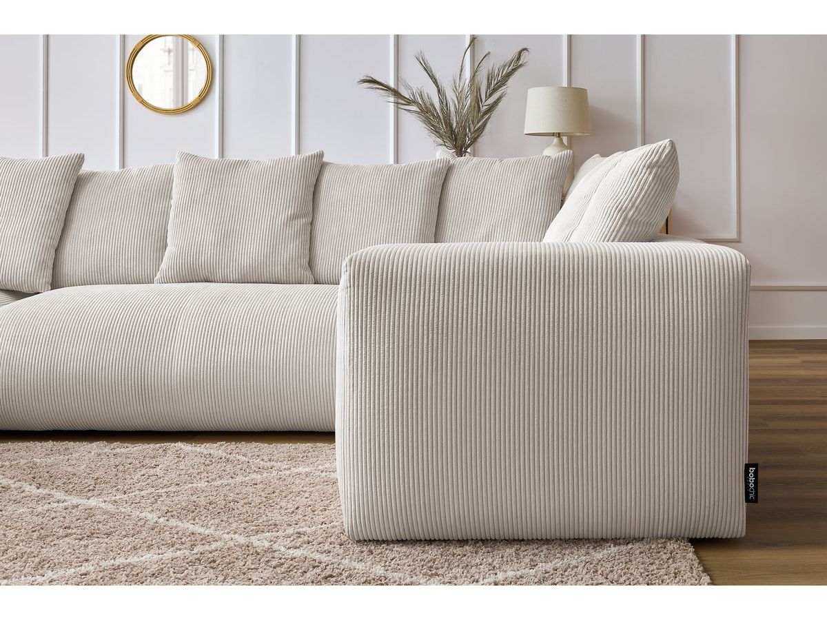 Bobochic Voltaire Wohnlandschaft 356 × 214 cm Cordsamt Beige Ecke links
