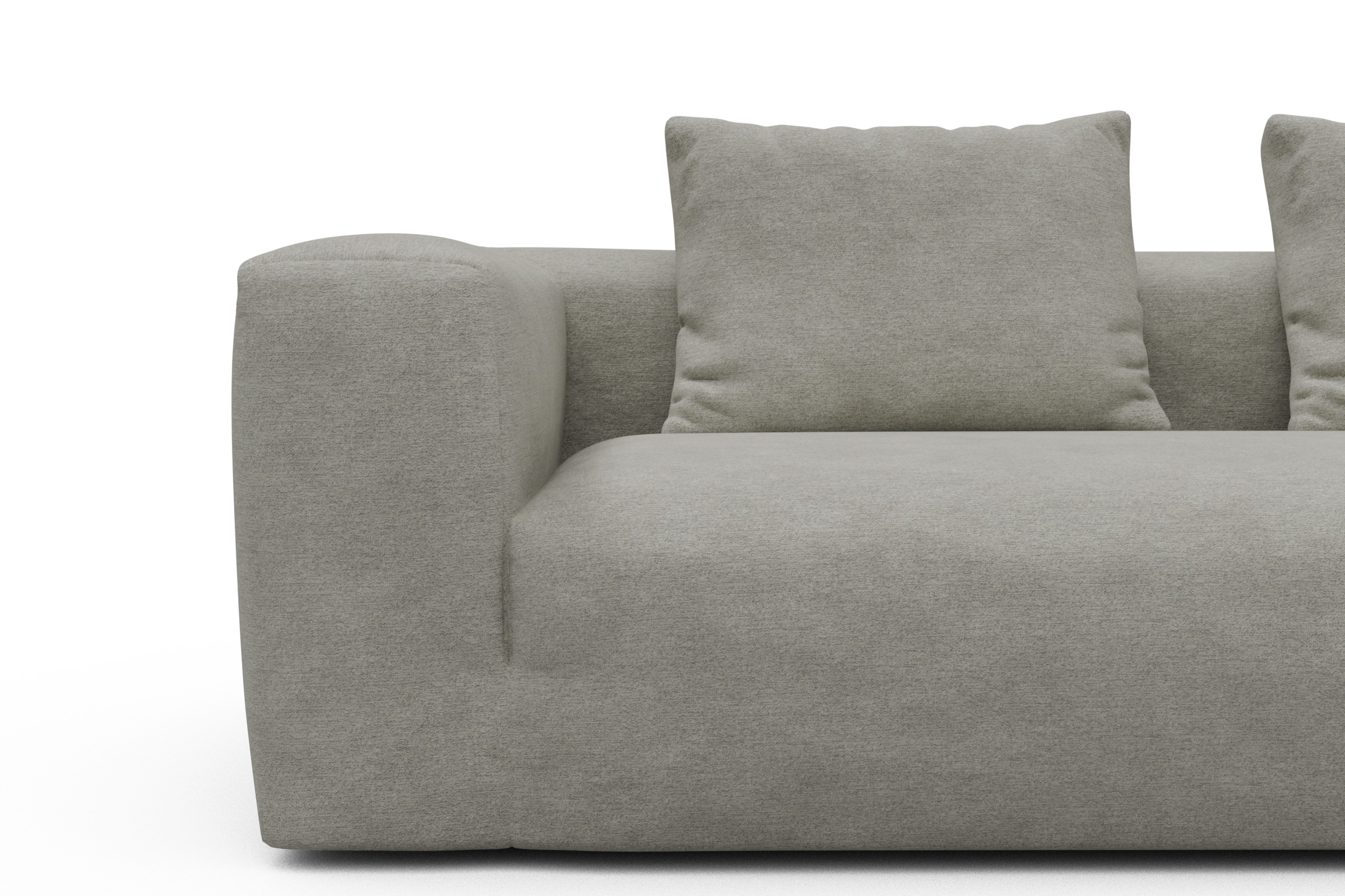 Ecksofa Fred Chaiselongue rechts mit 2,5-Sitzer Carreno-Moon-Stone-White