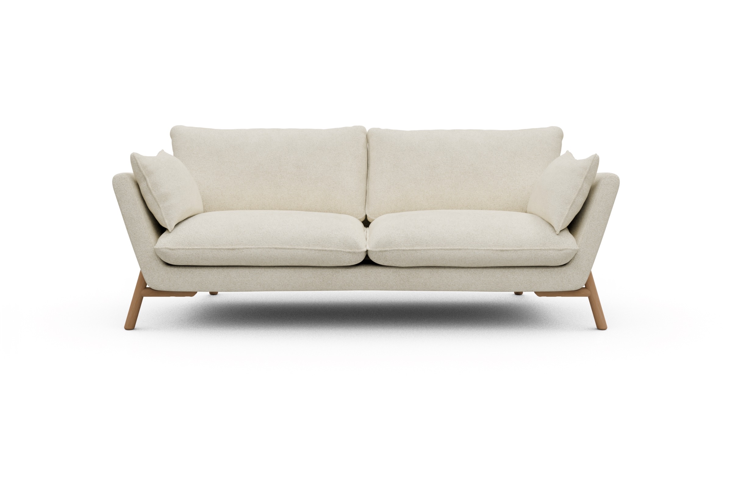 Skandi Home Sofa Emil 3-Sitzer Beinfarbe Eiche Natur Boucle-Off-White moebelfaktor